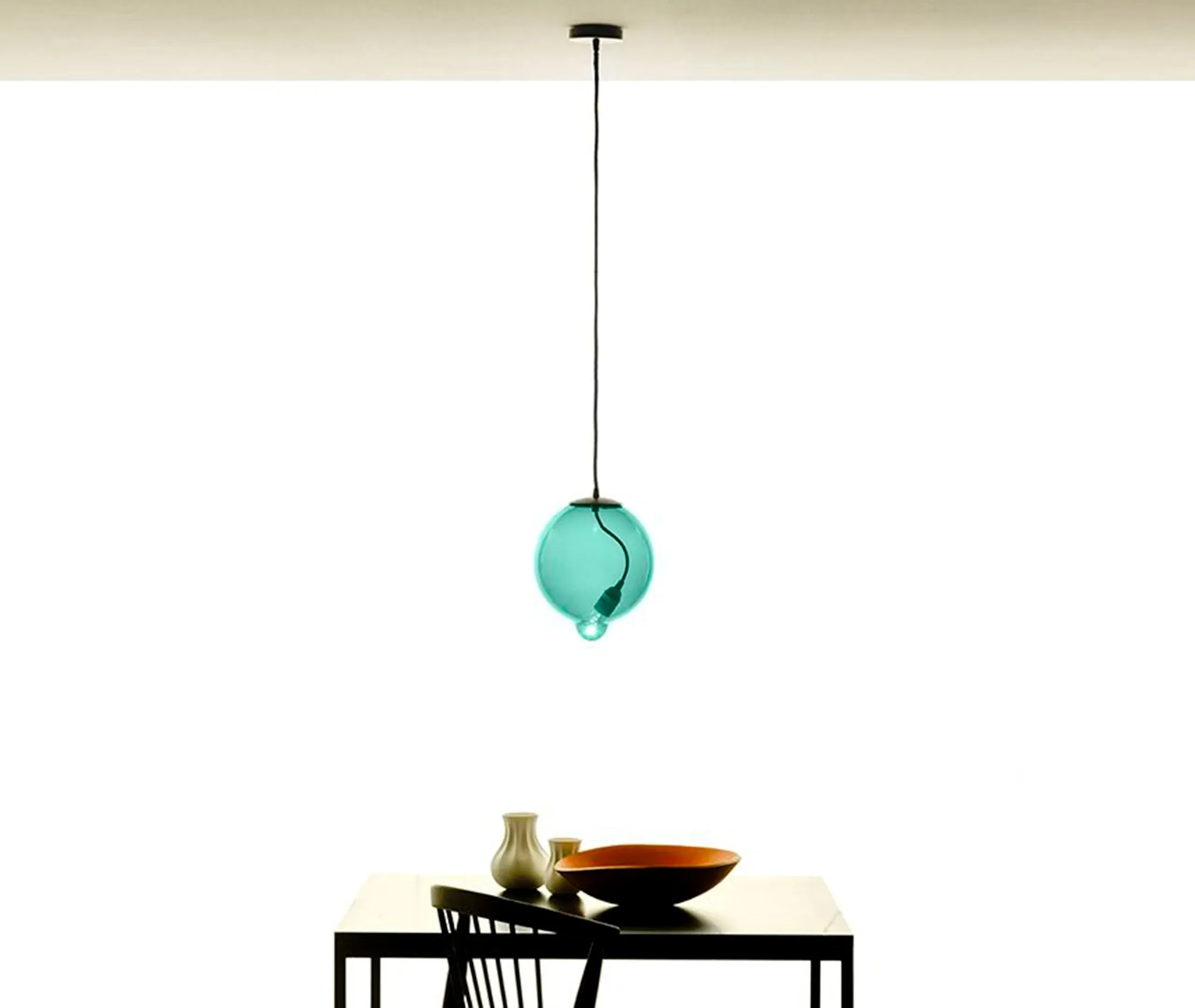 Single Table Lamp UK Plug - Green, Glass