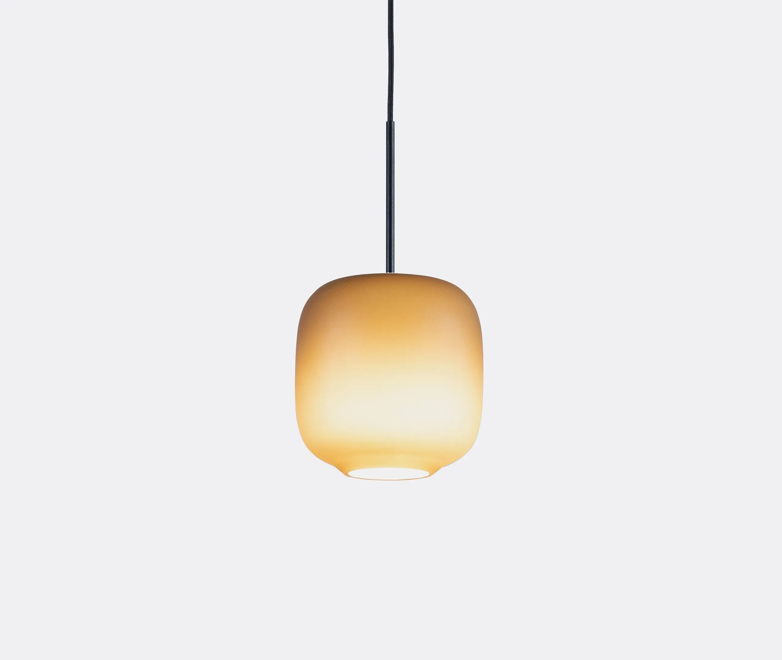 Small Pendant Lamp with US Plug - Brown, Glass