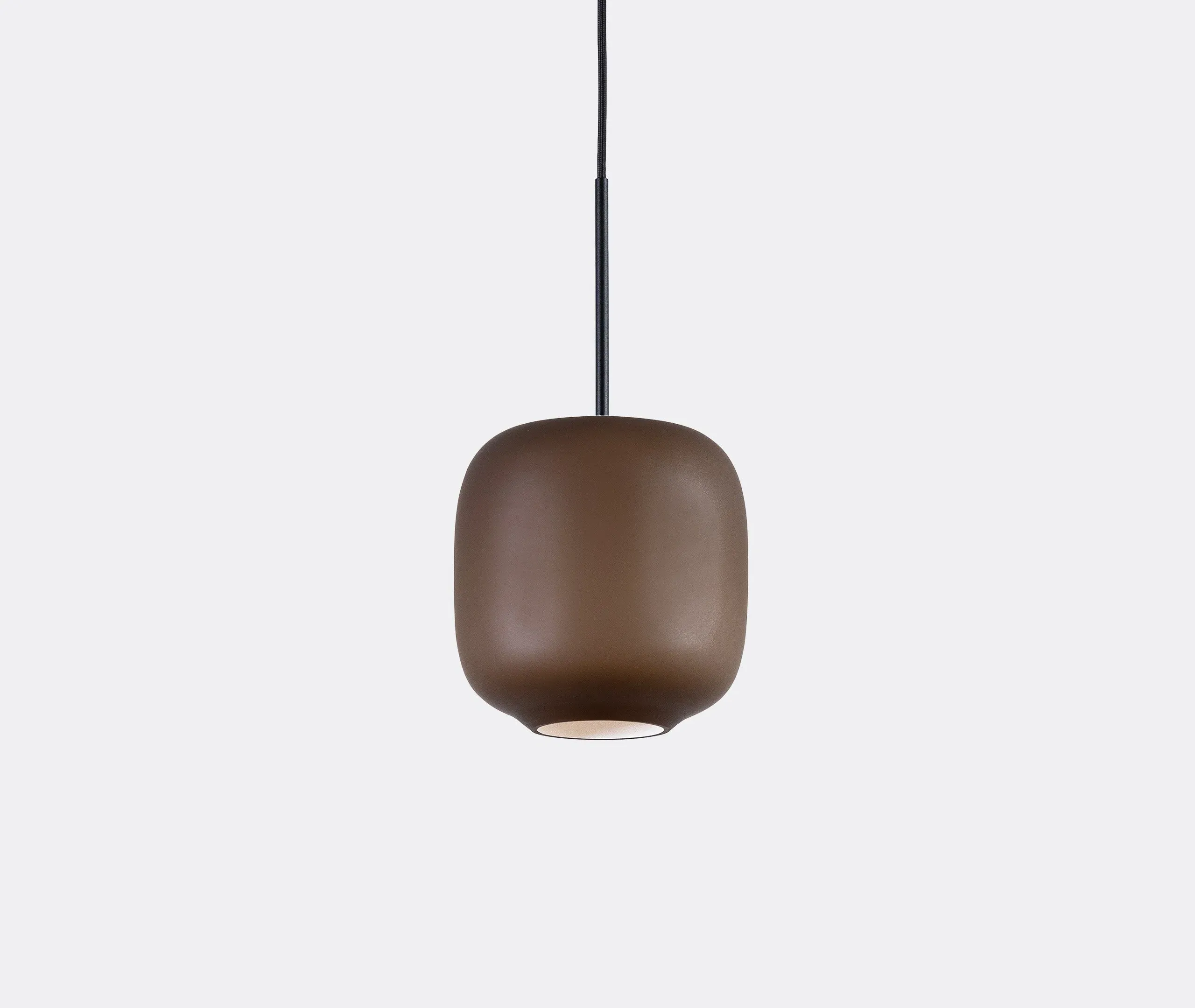 Small Pendant Lamp with US Plug - Brown, Glass