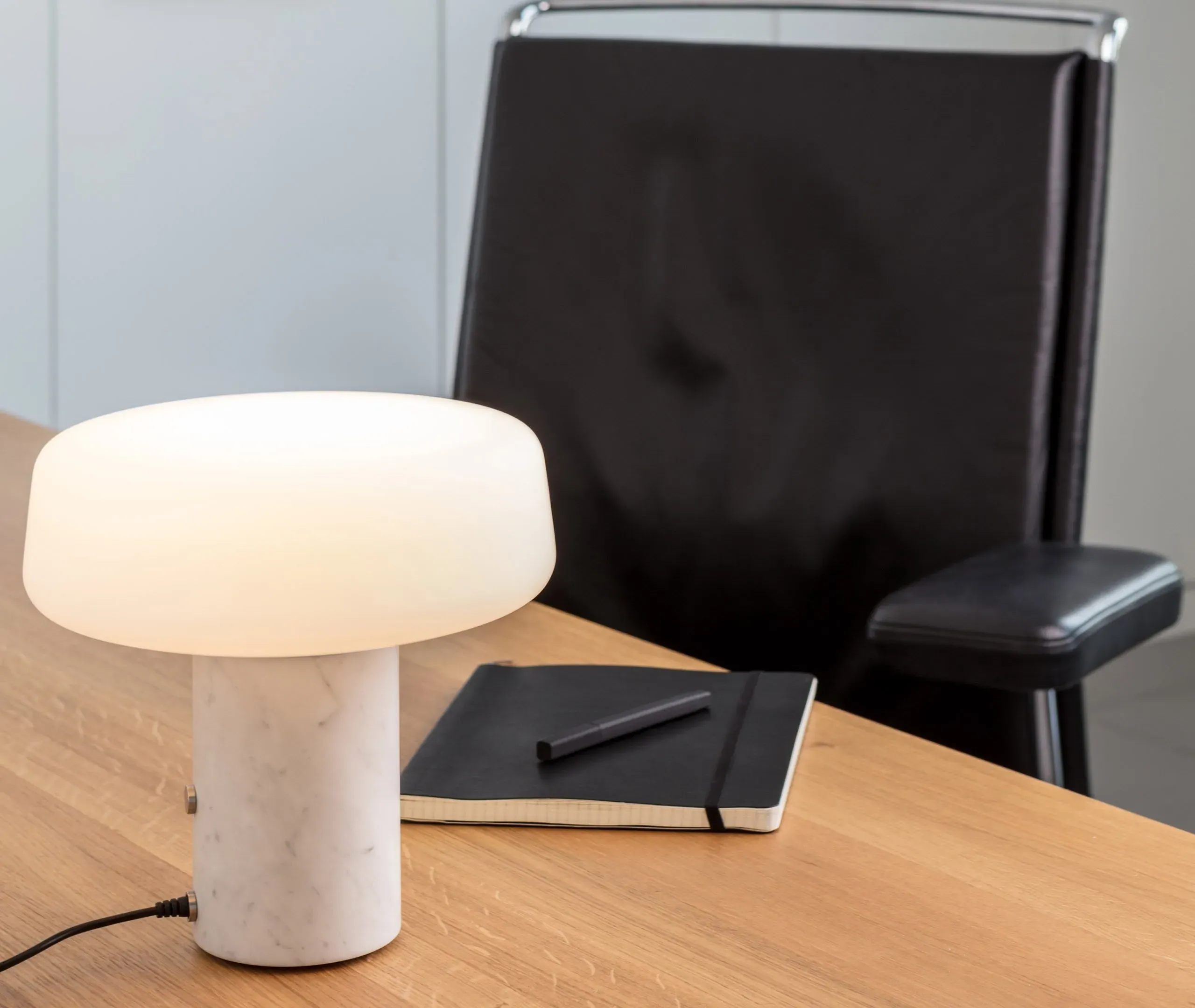 Small Table Light with Touch Control - White, Marble