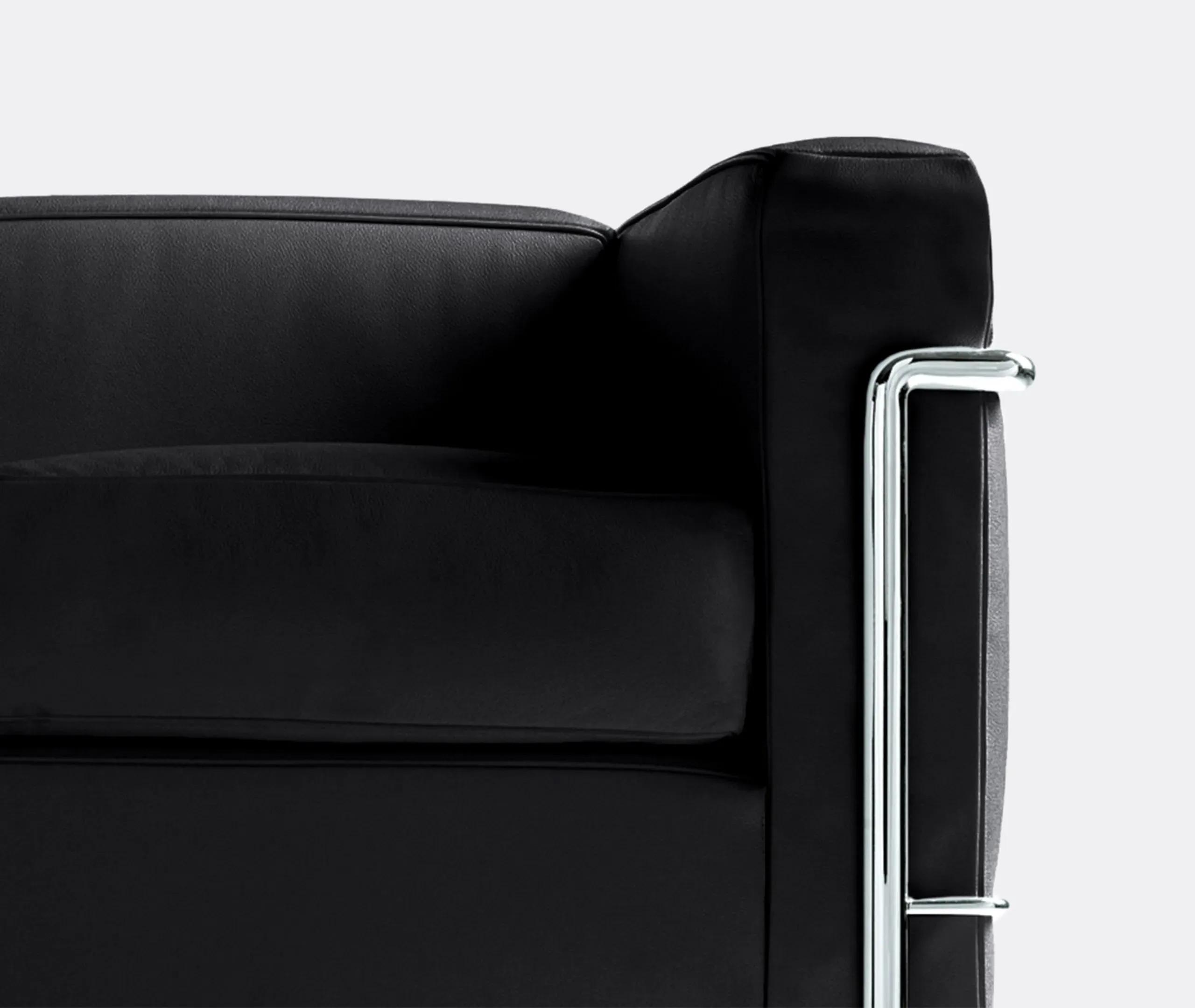 2-Seater Sofa Petit Modele - Grey, Leather