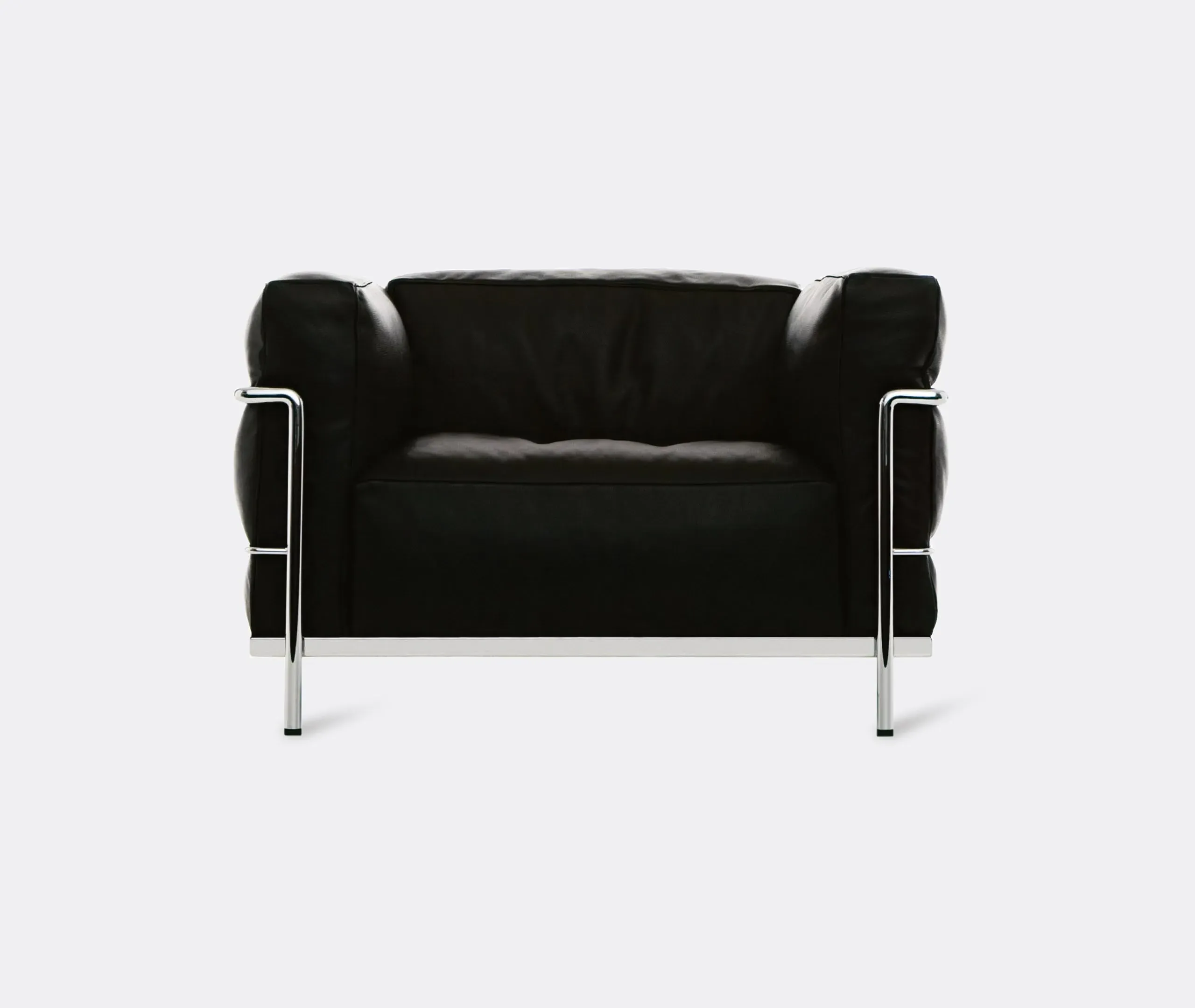 3 Fauteuil Grand Confort Grand Modèle Padded Armchair - Black, Leather