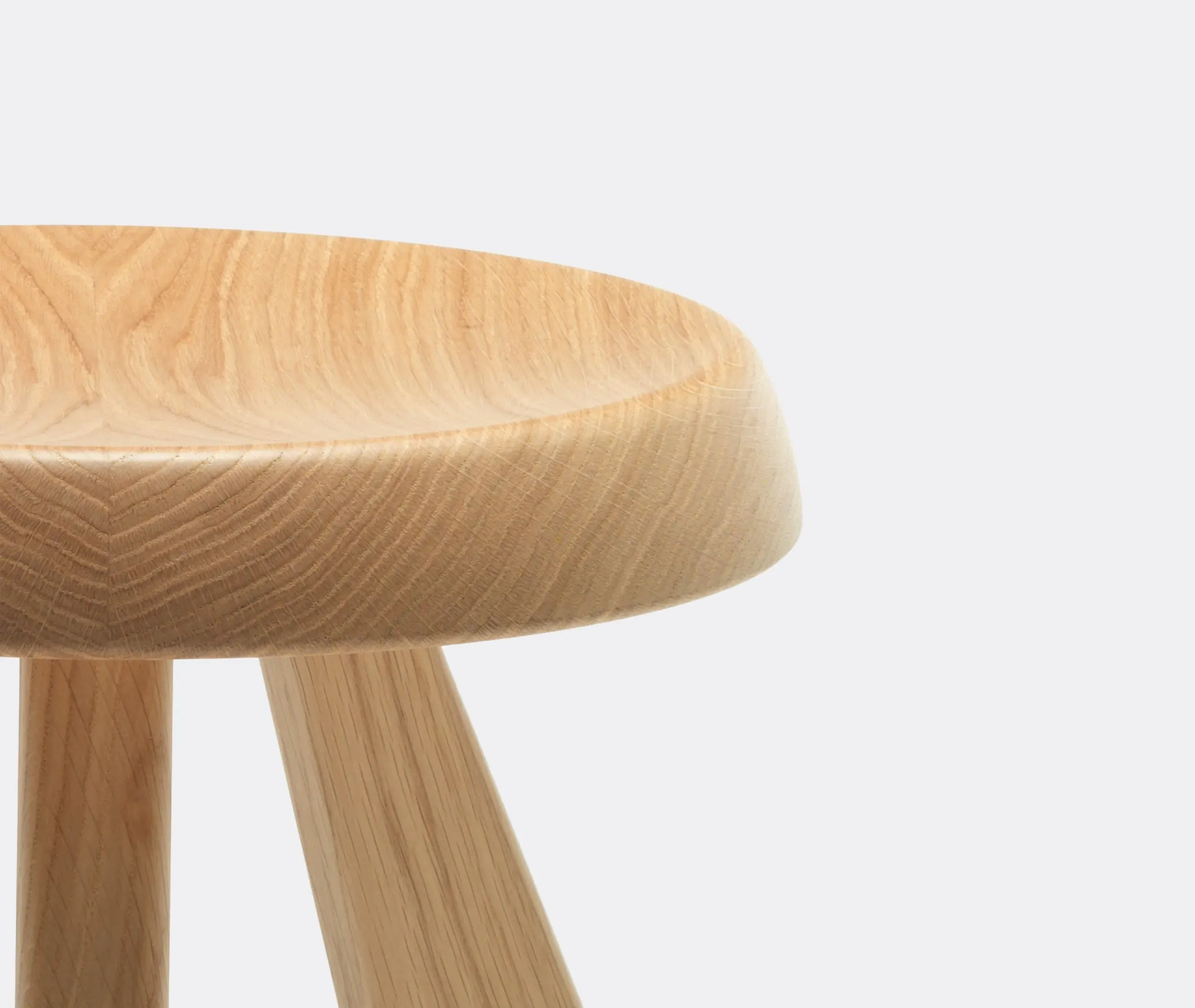 3-Leg Stool - Beige, Natural Oak