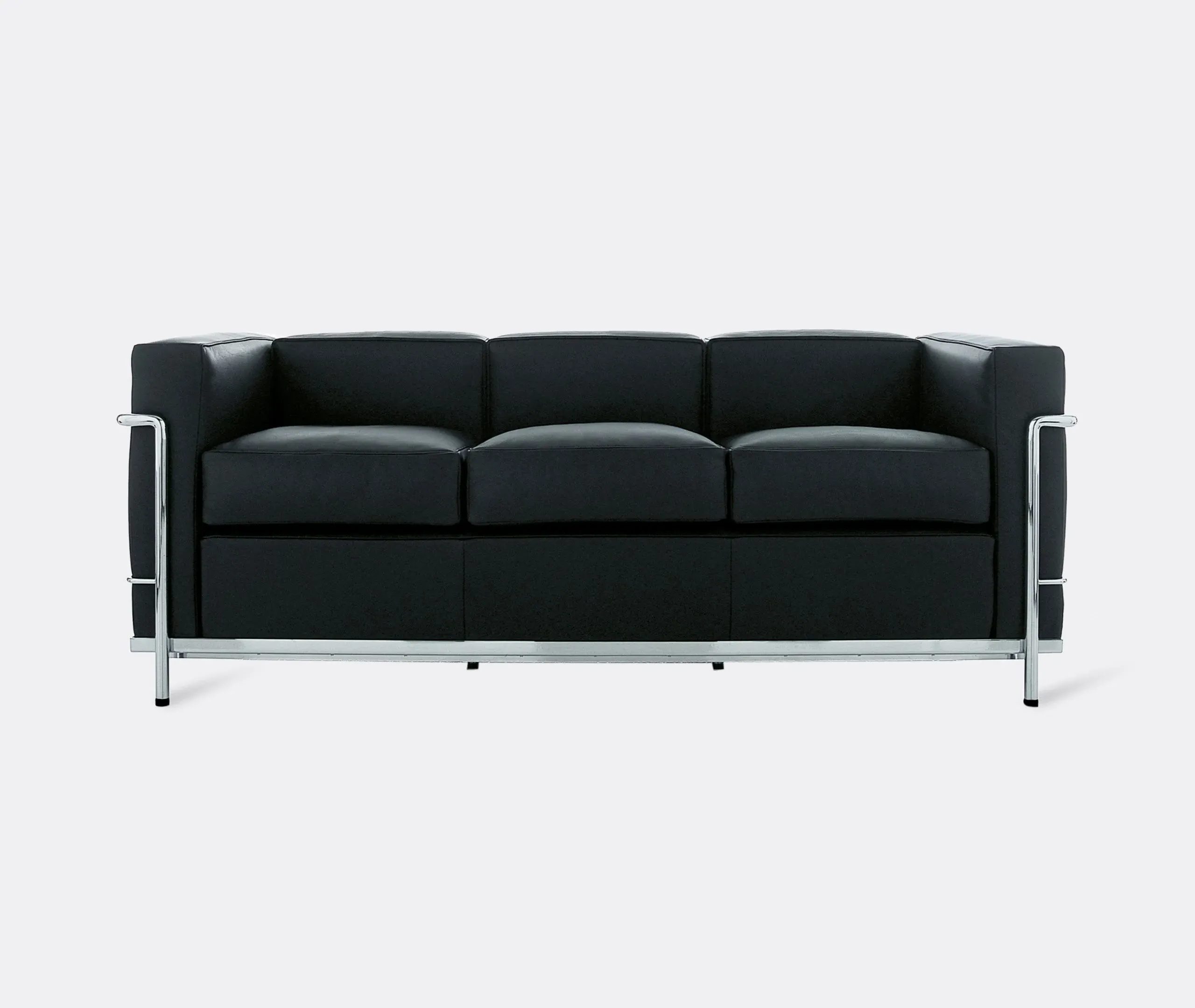 3-Seater Sofa Petit Modele - Black, Leather