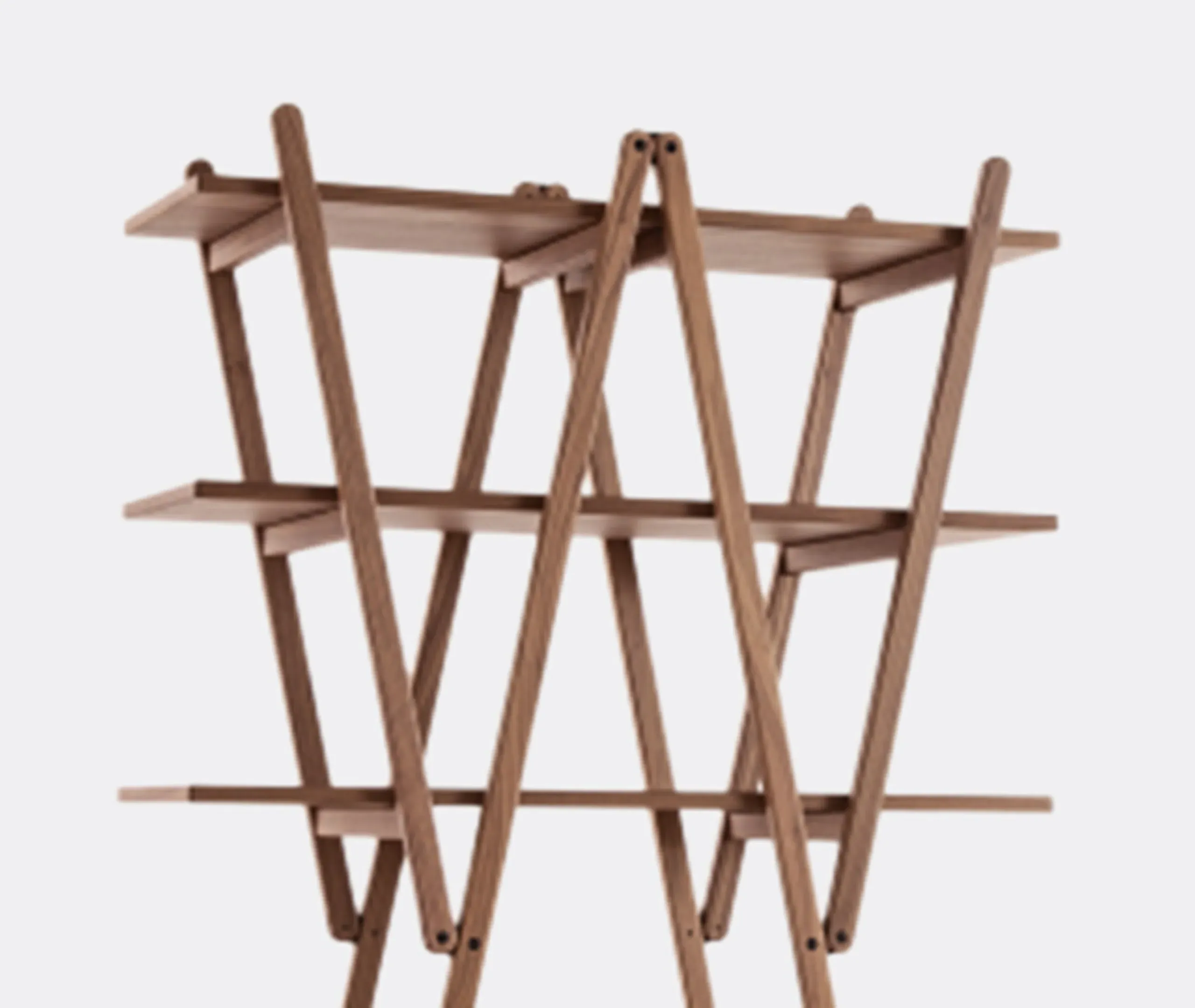 6-Shelf Bookcase with Diagonal Bracing - Brown, Walnut