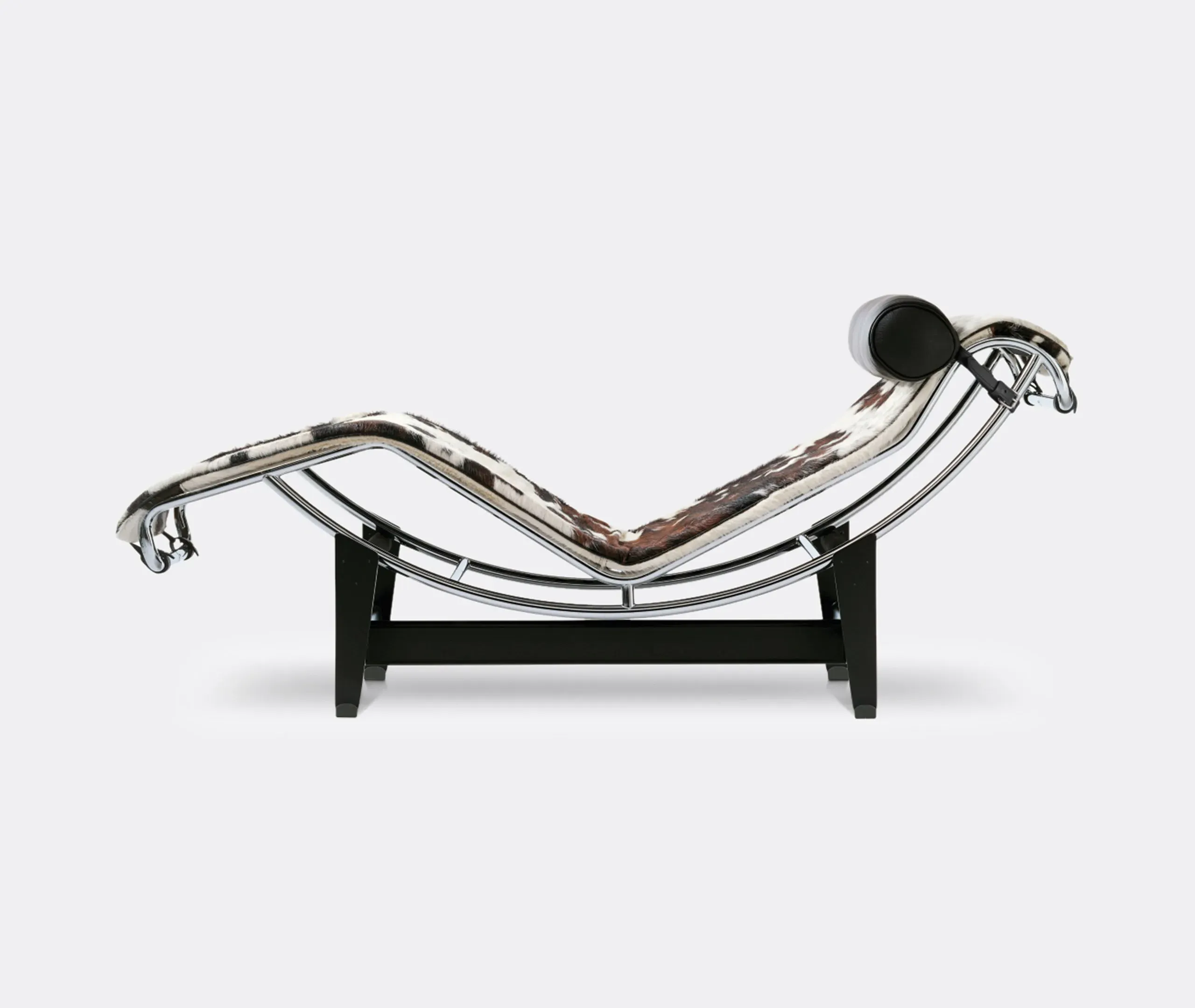 Adjustable Chaise Longue - Black, Cowhide