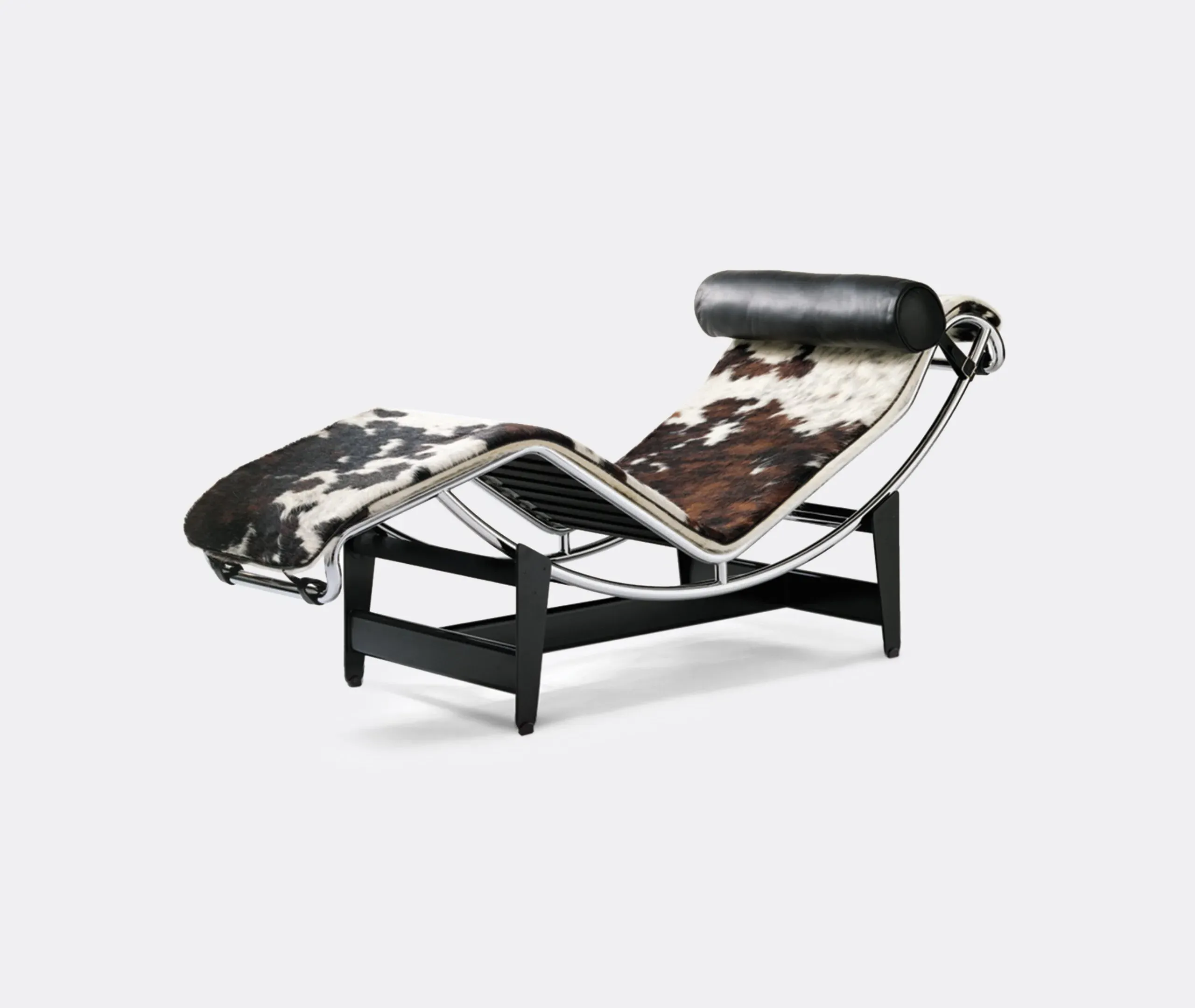 Adjustable Chaise Longue - Black, Cowhide