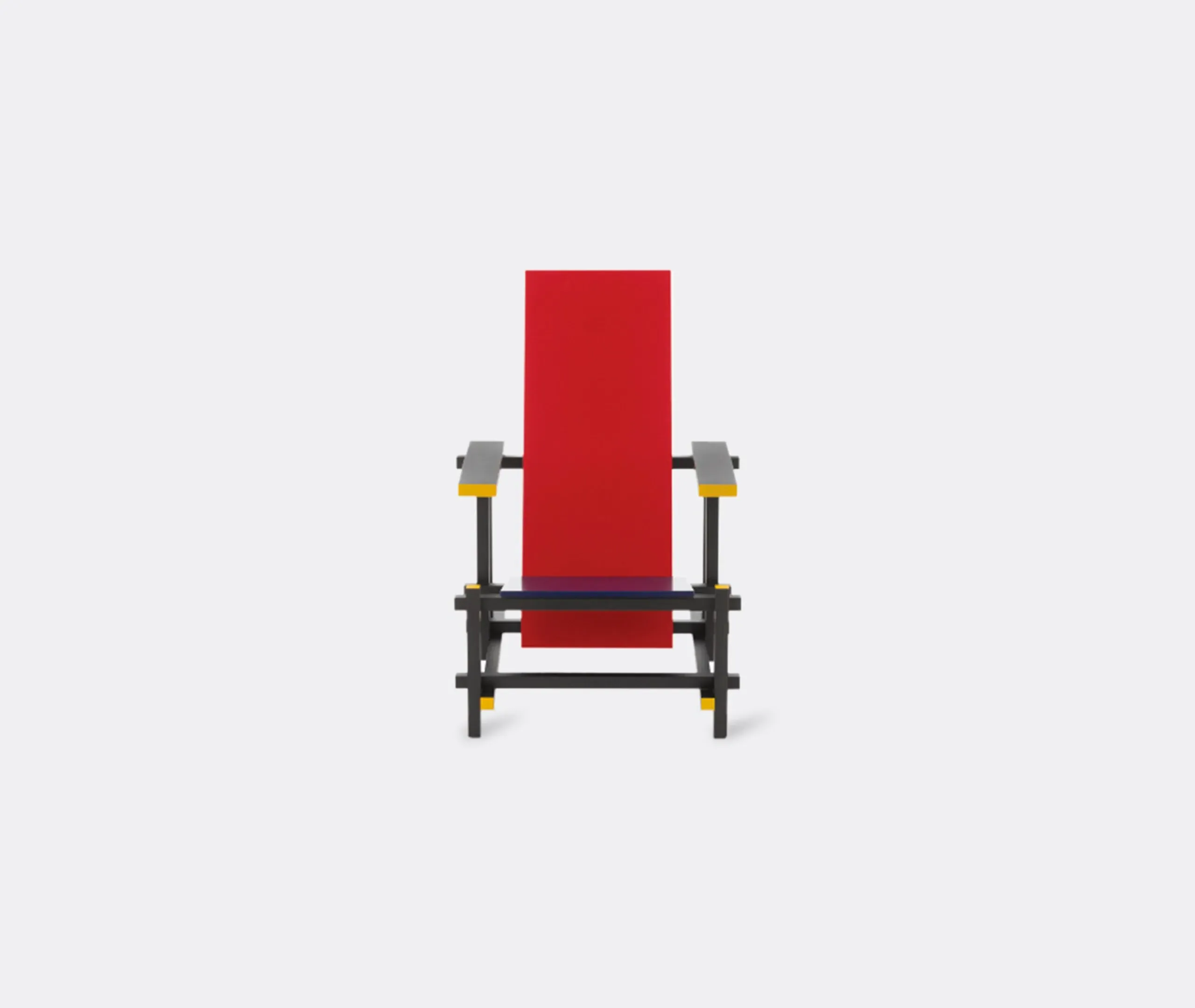 Armchair with Geometric Design - Red, Wood