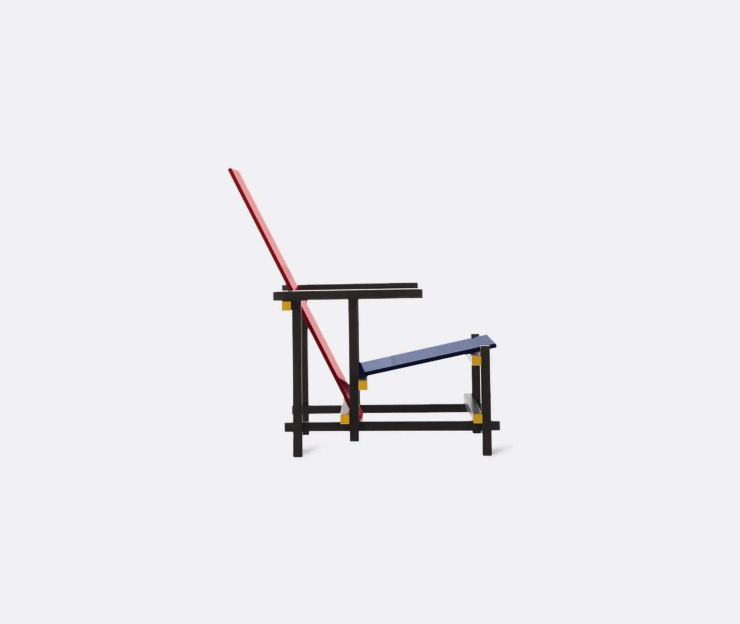 Armchair with Geometric Design - Red, Wood