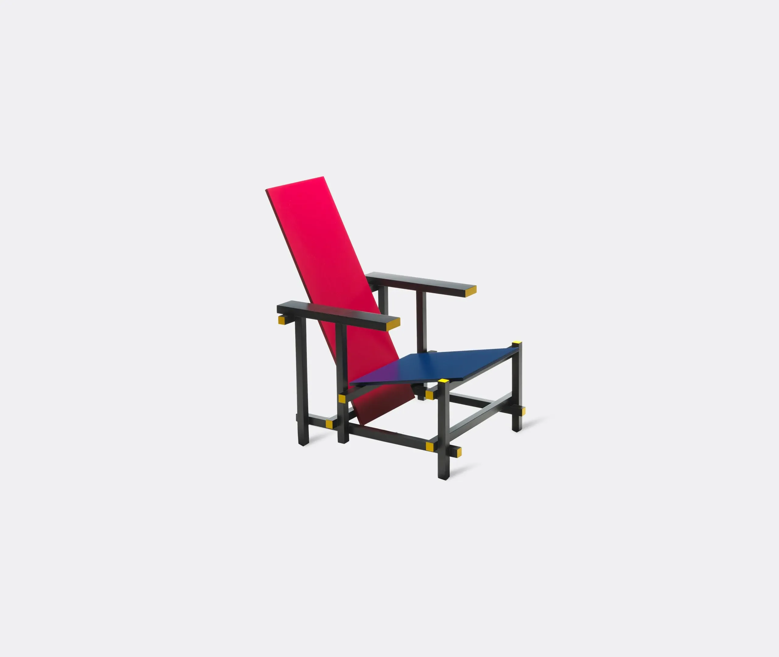 Armchair with Geometric Design - Red, Wood