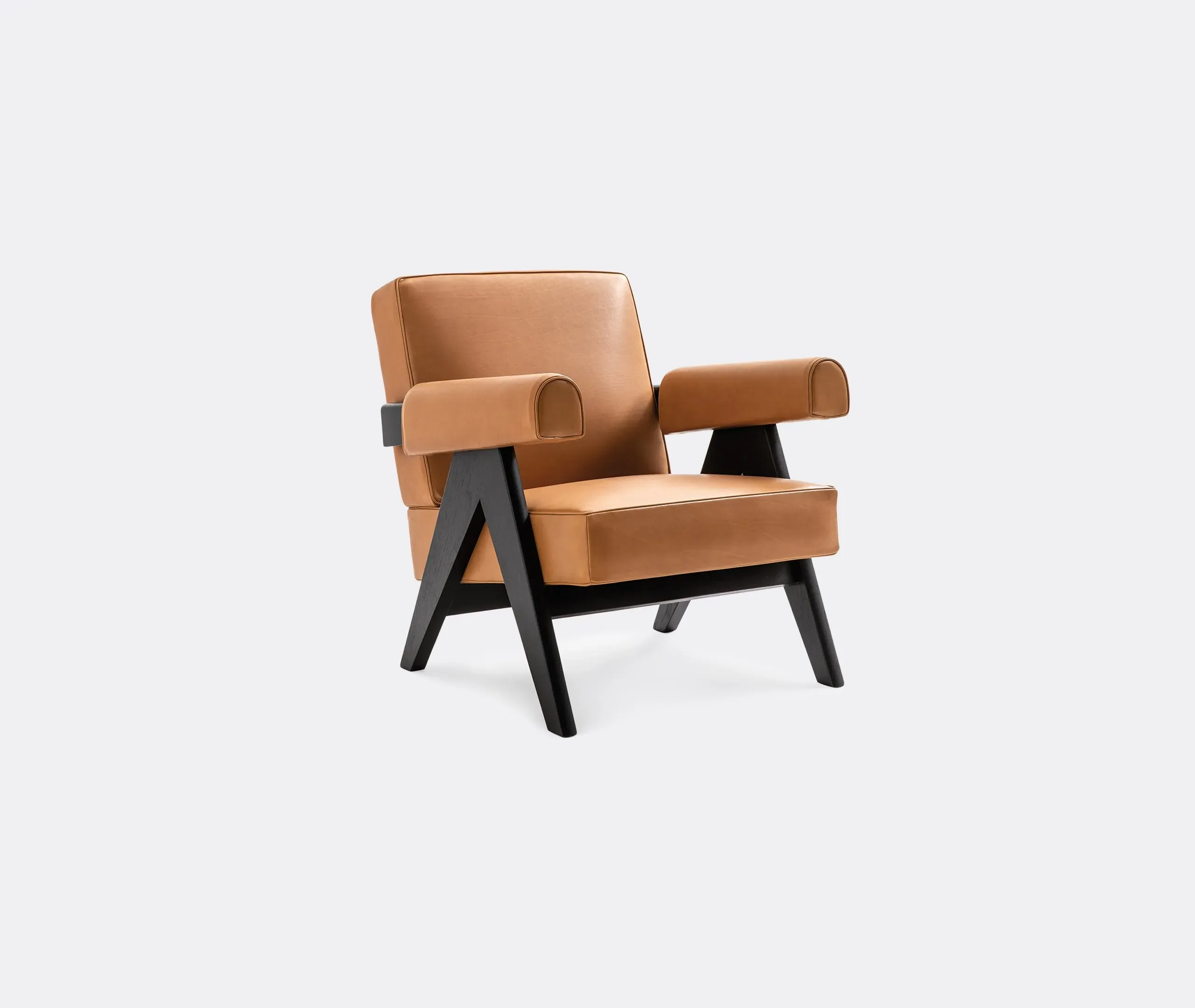 Armchair with Padding - Beige, Leather