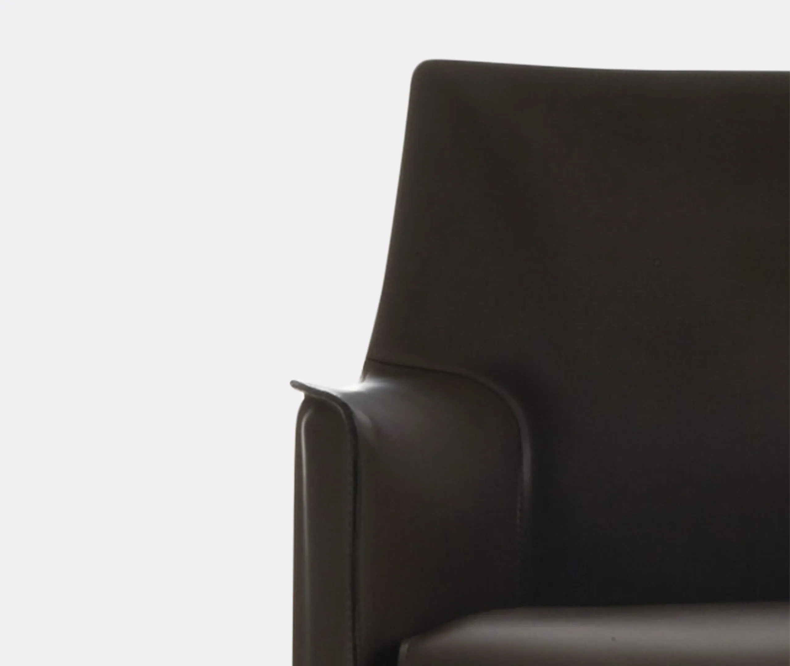Armchair with Zip Fastening - Black, Leather