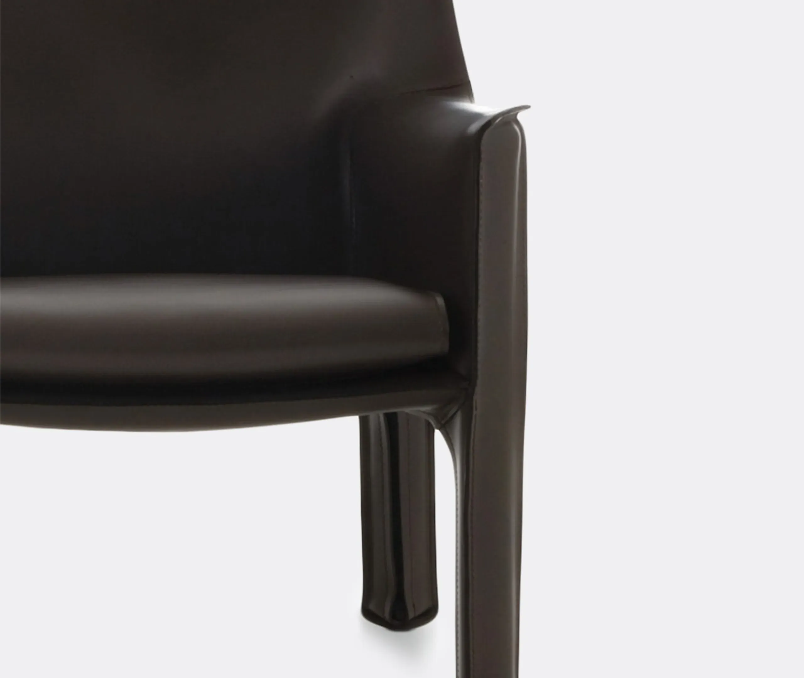 Armchair with Zip Fastening - Black, Leather