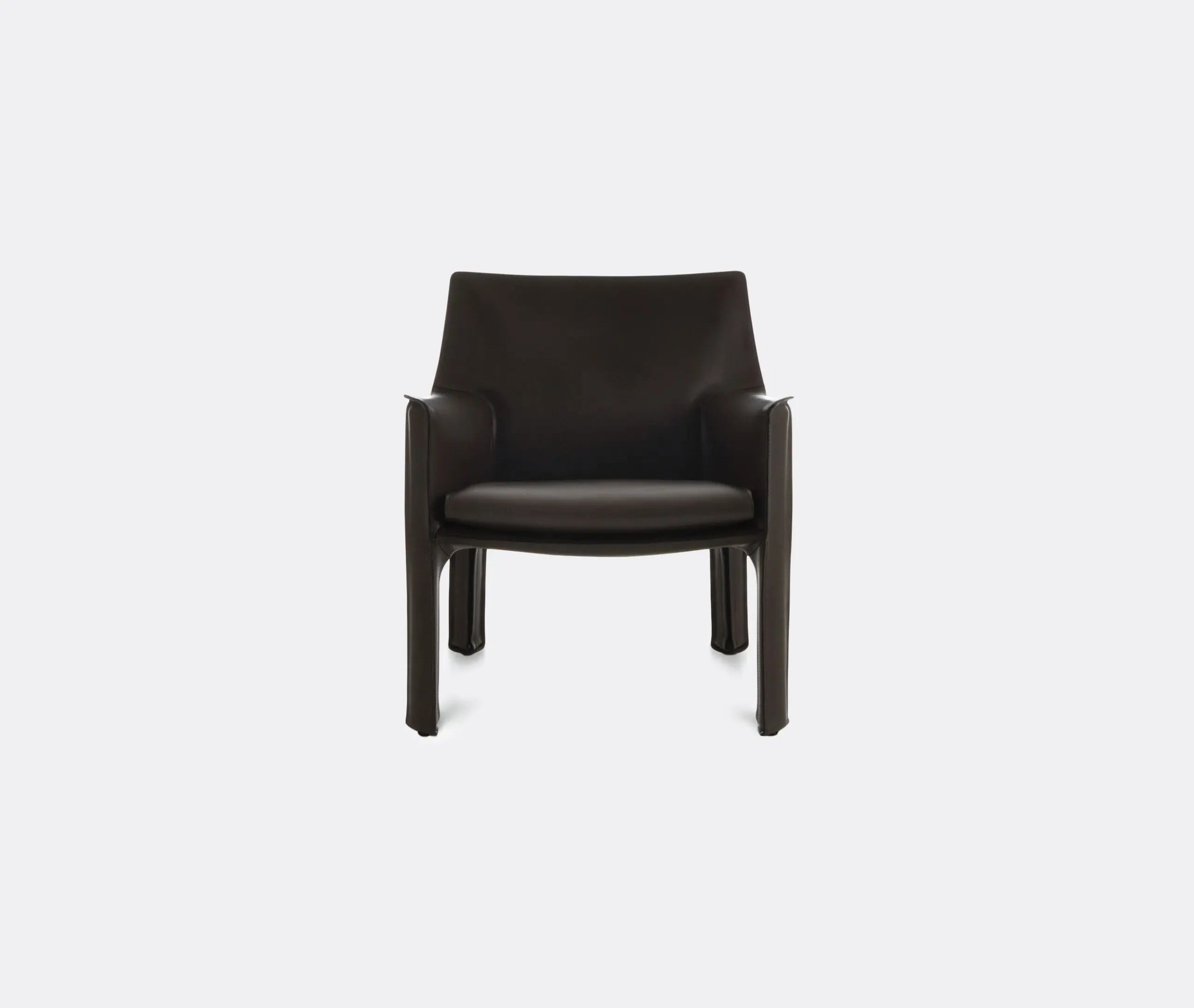 Armchair with Zip Fastening - Black, Leather