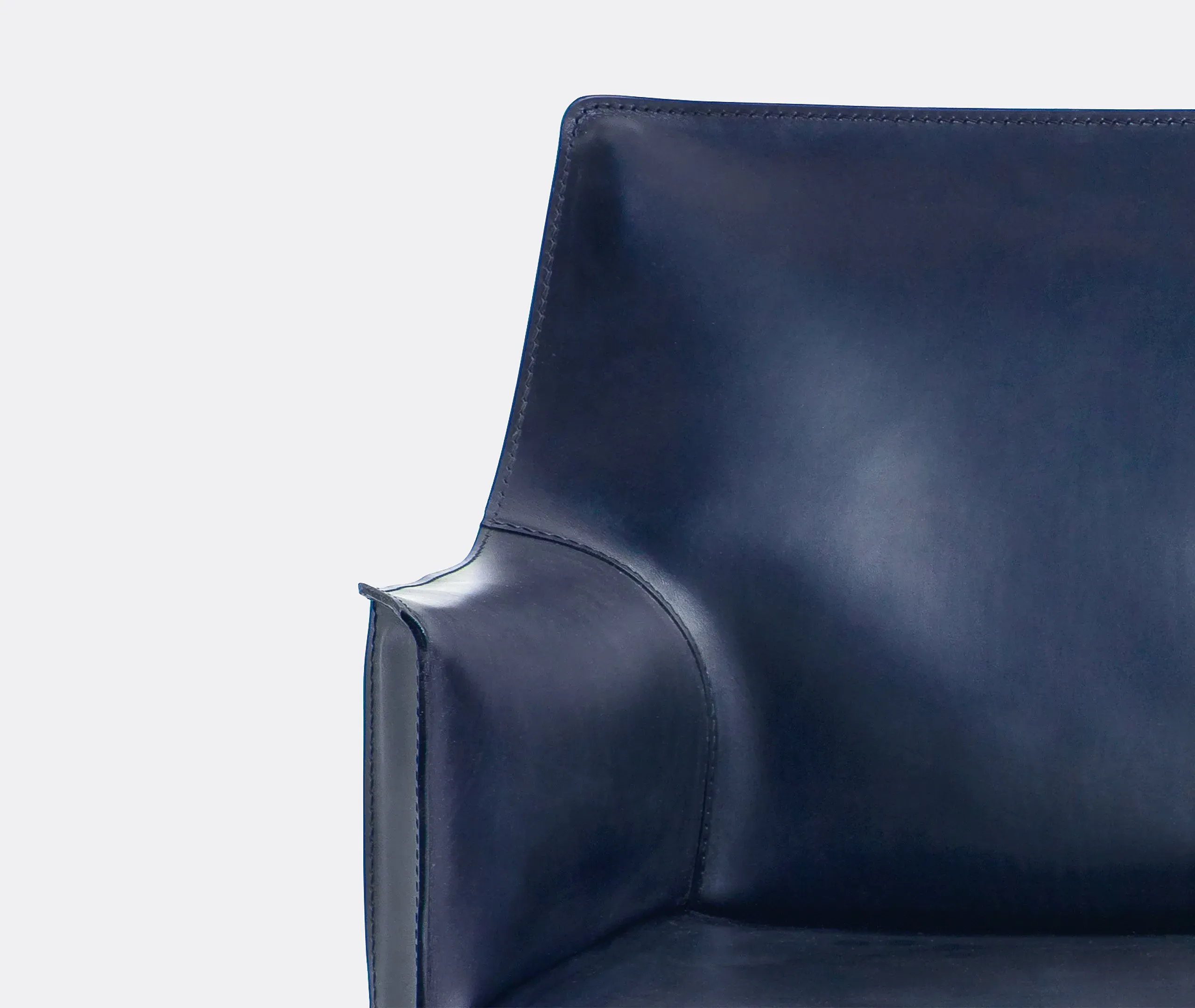 Armchair with Zip Fastening - Blue, Leather