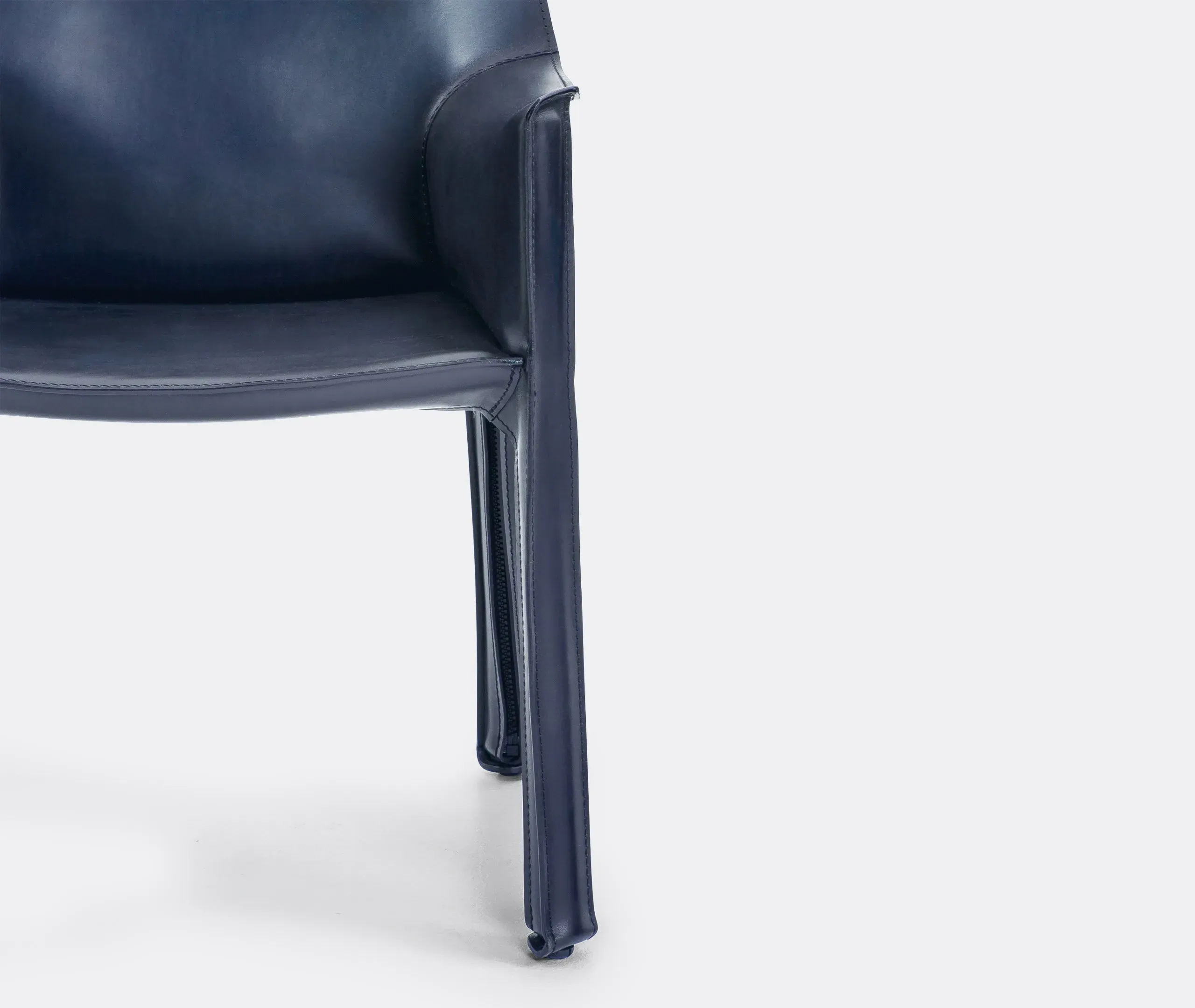 Armchair with Zip Fastening - Blue, Leather