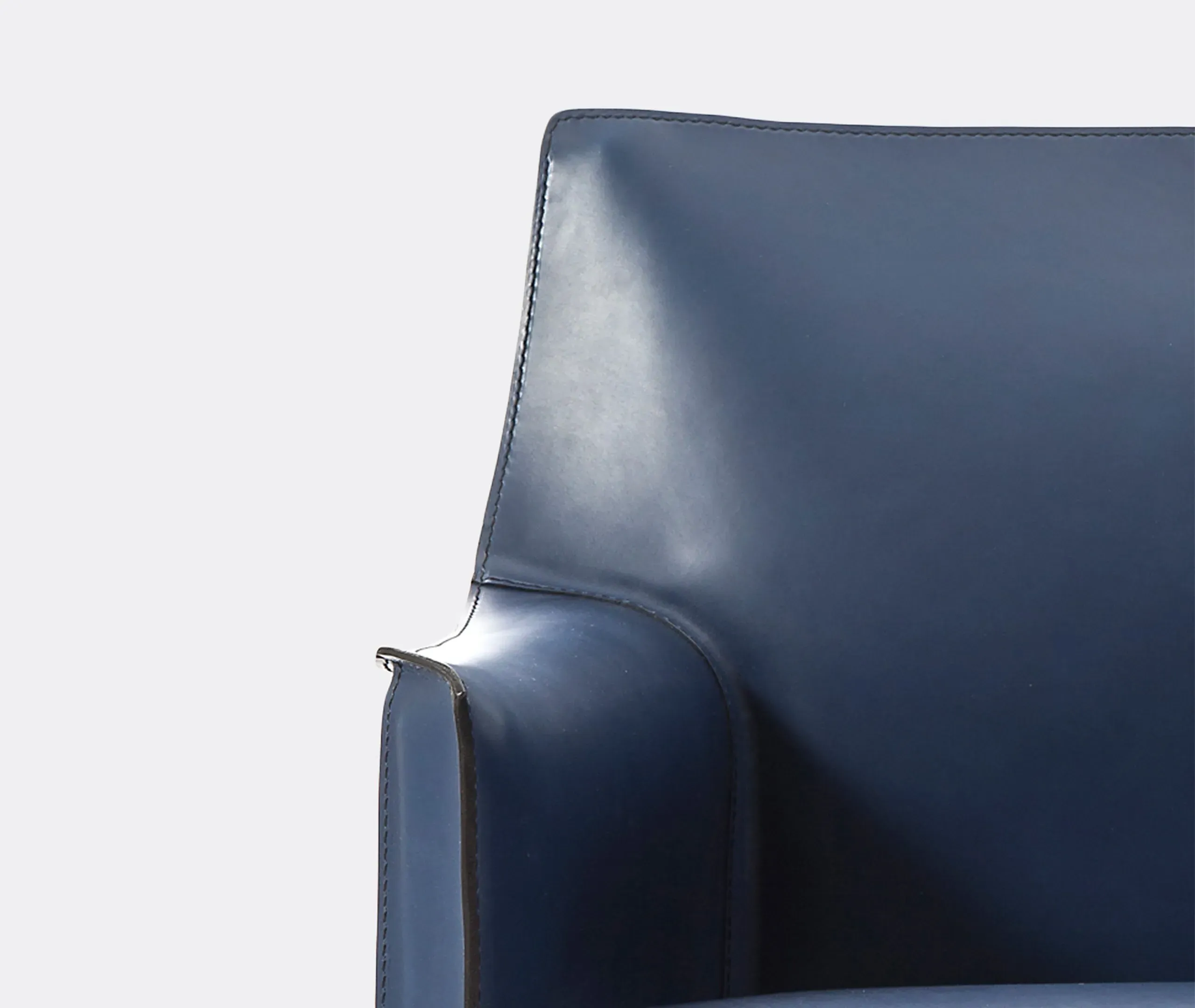 Armchair with Zip Fastening - Blue, Leather