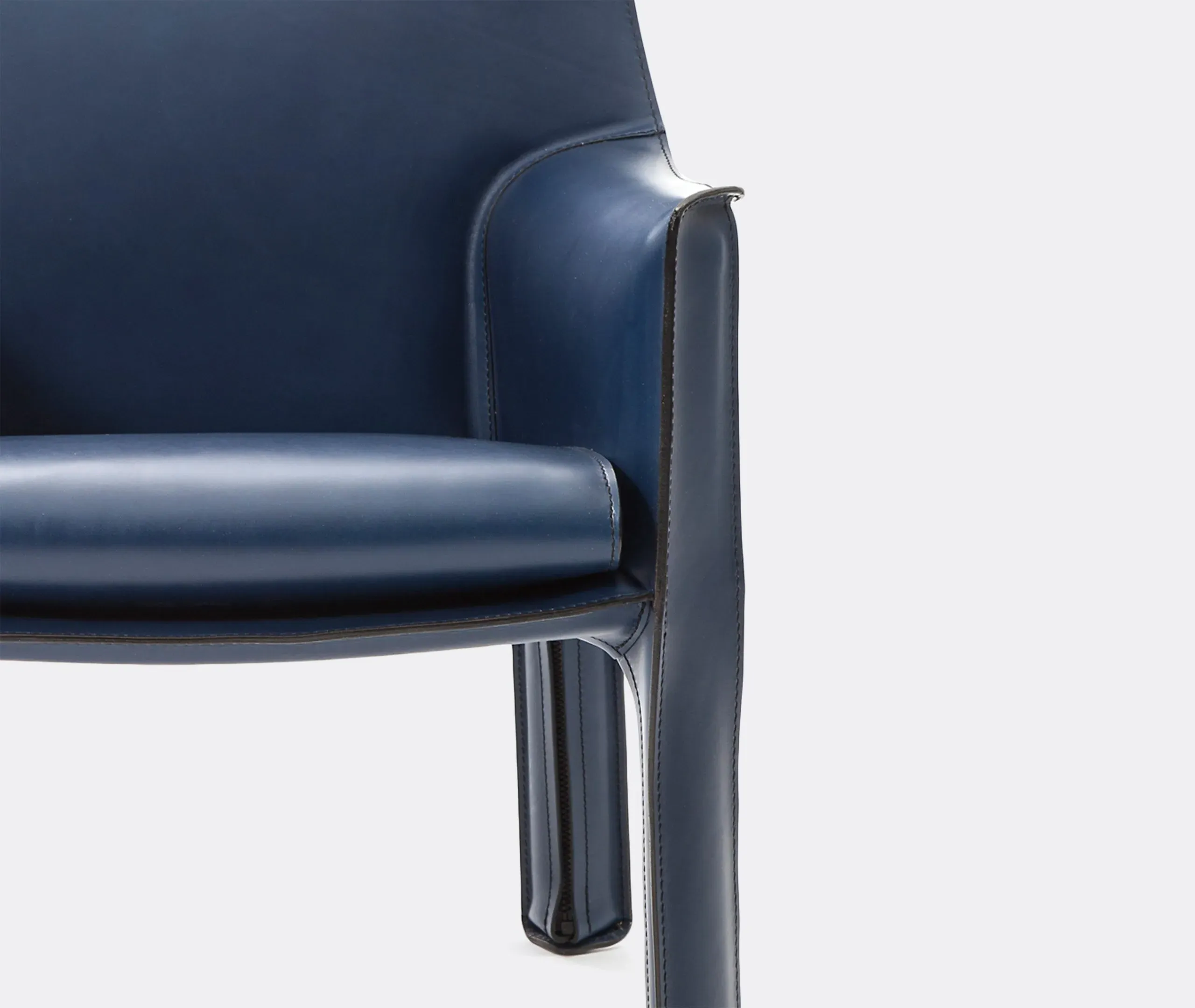 Armchair with Zip Fastening - Blue, Leather