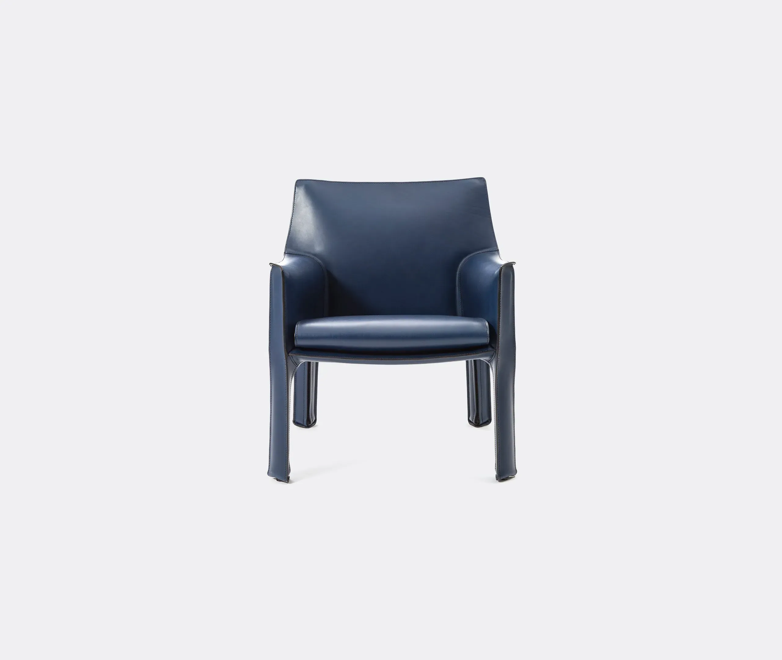 Armchair with Zip Fastening - Blue, Leather