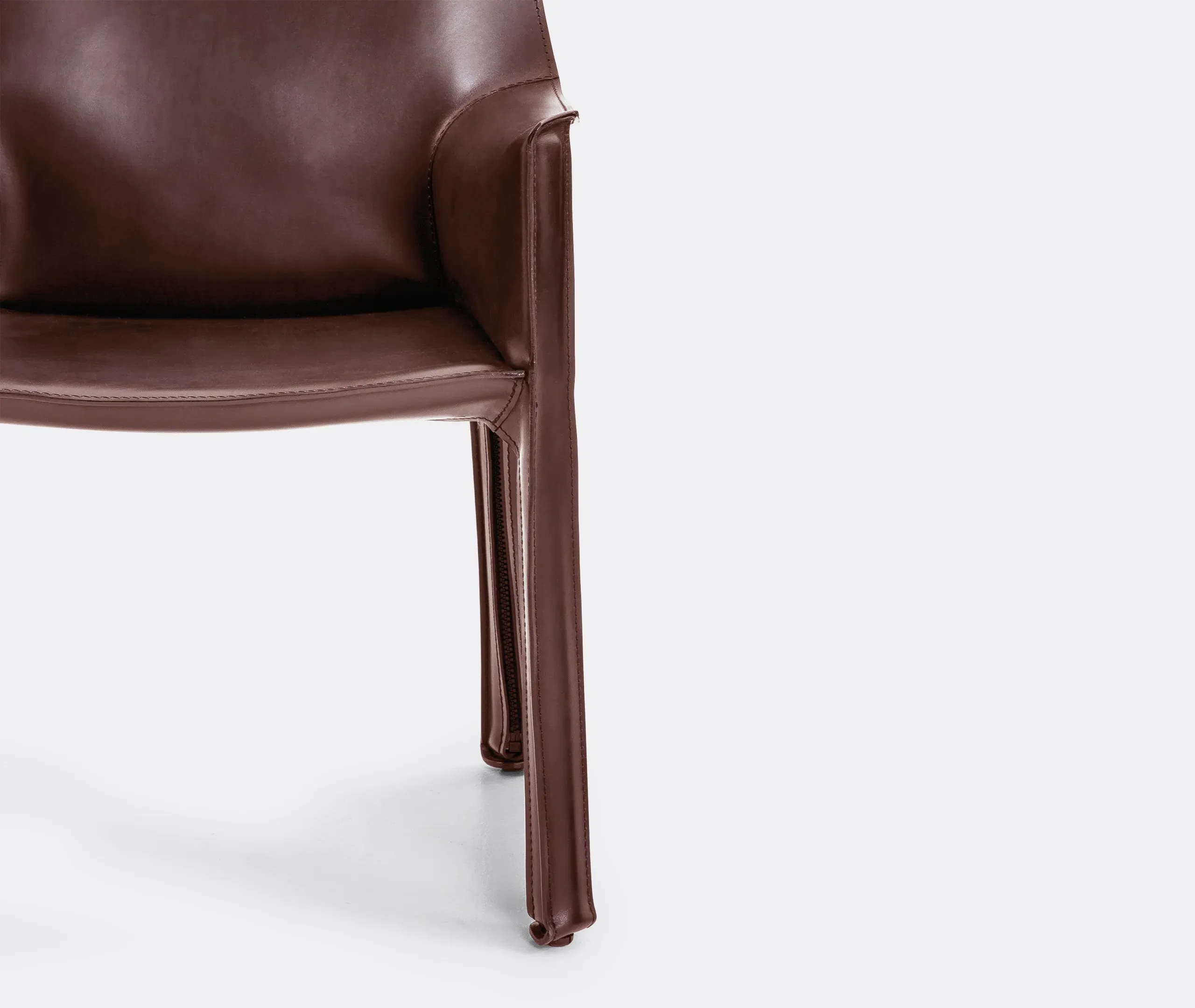 Armchair with Zip Fastening - Brown, Leather