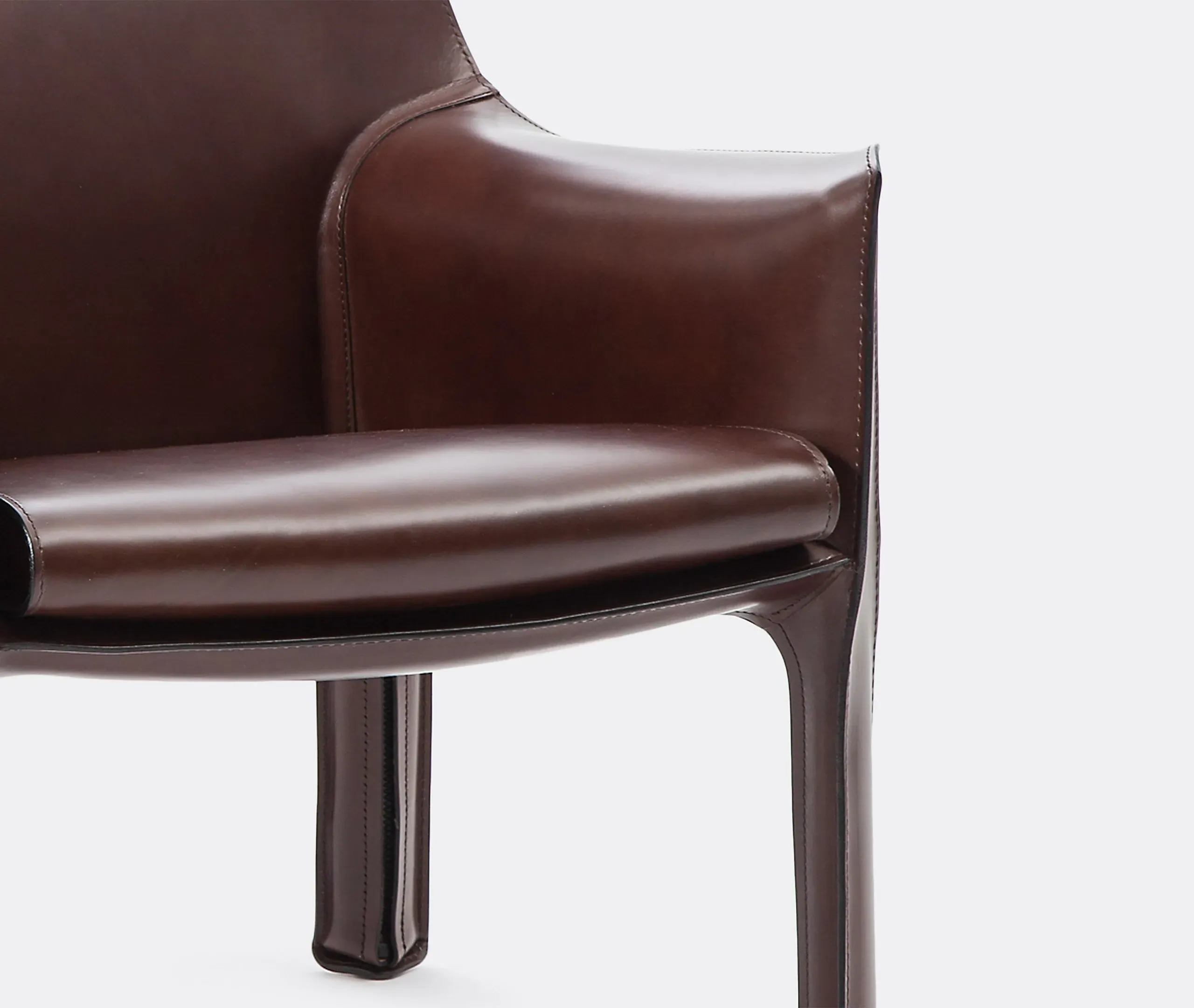 Armchair with Zip Fastening - Brown, Leather