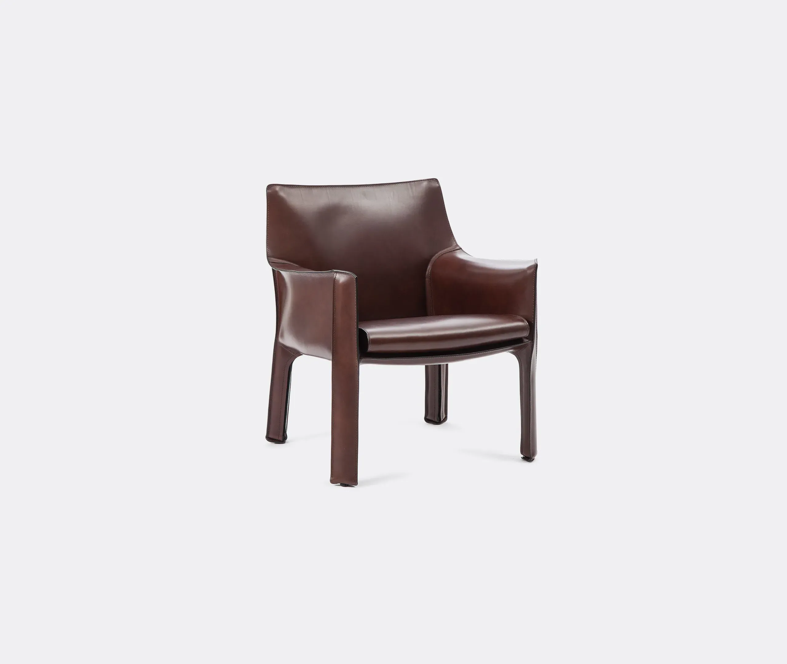 Armchair with Zip Fastening - Brown, Leather
