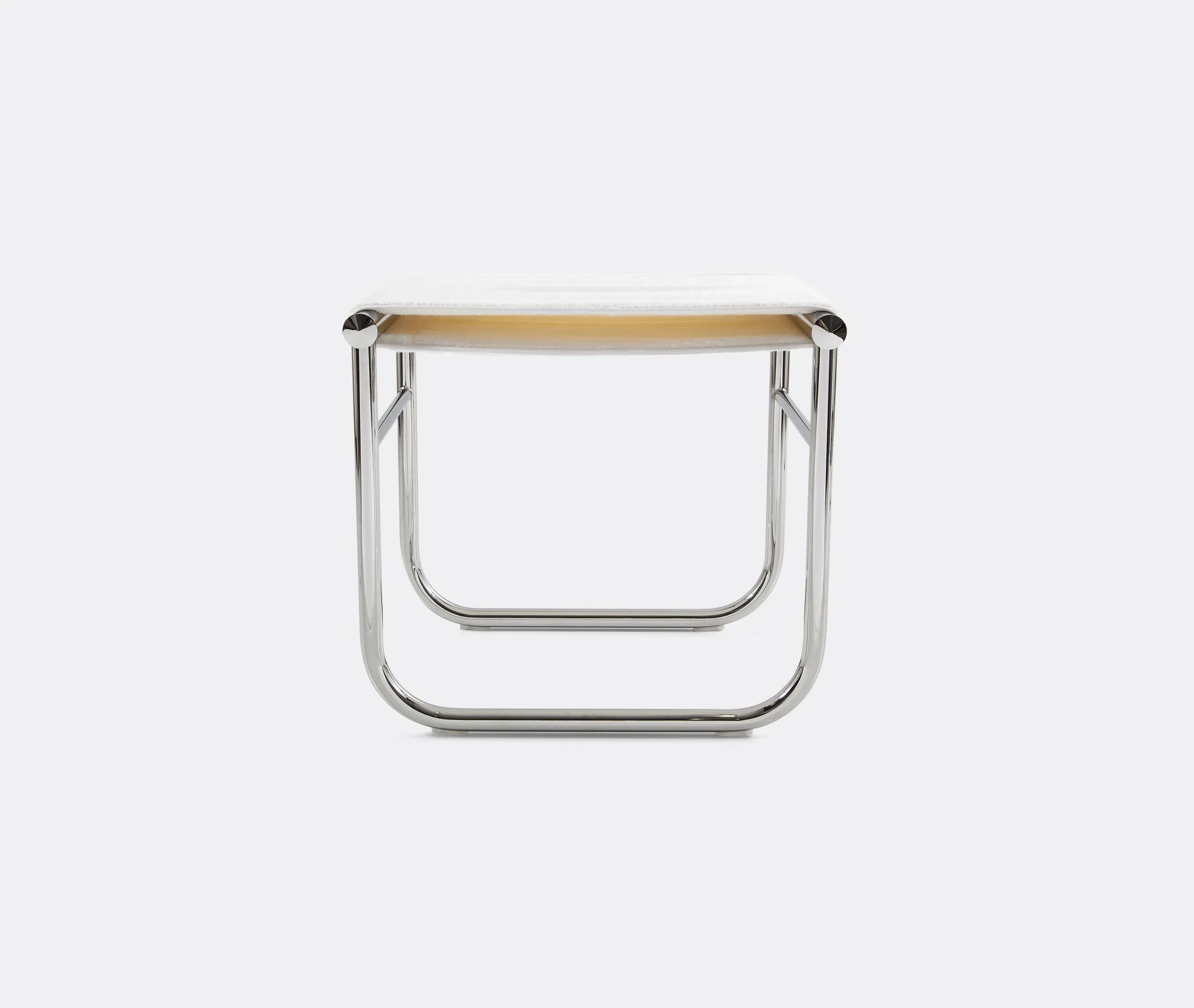 Bathroom Stool with Chrome Frame - White