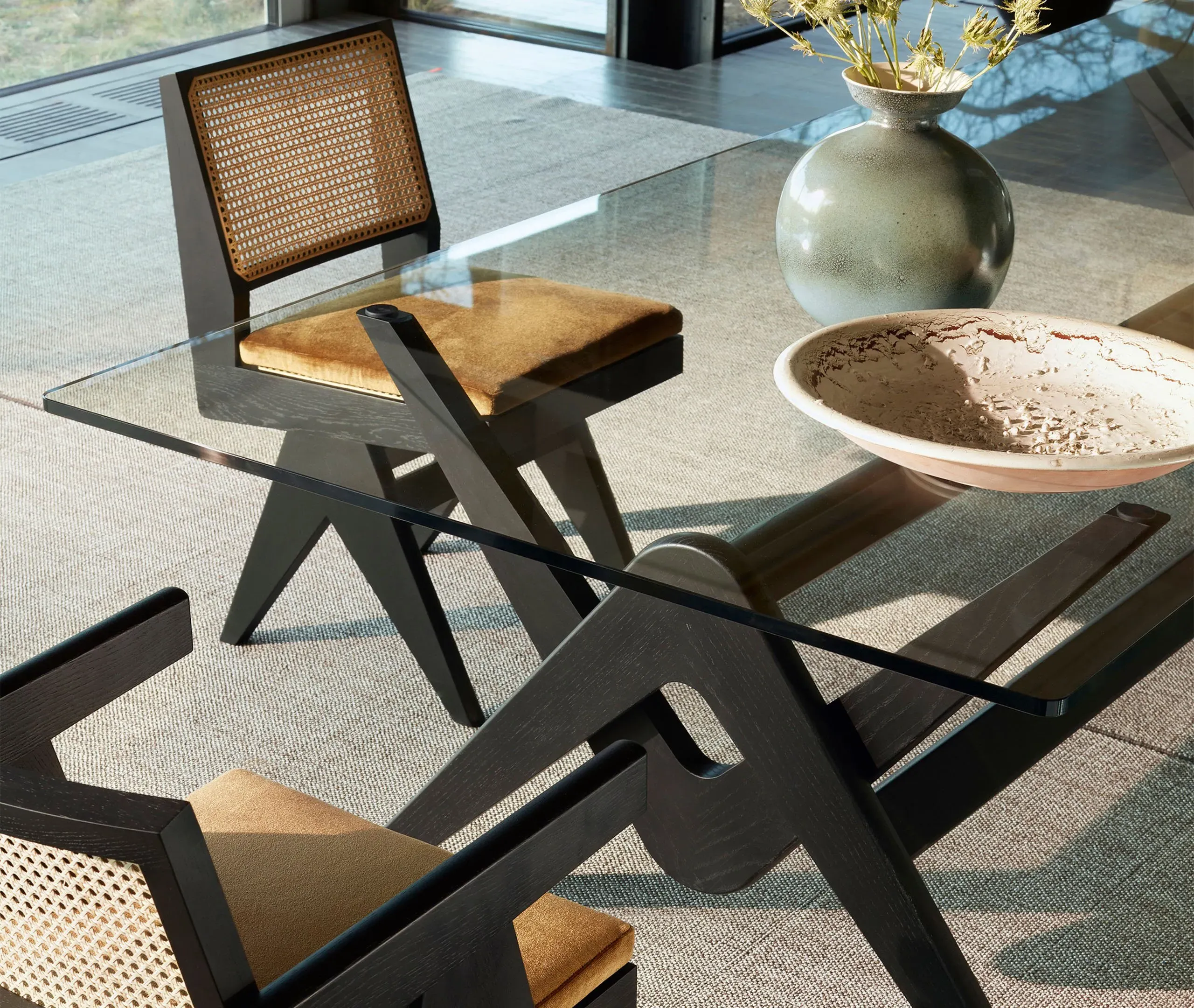 Capitol Complex Chair - Black, Vienna Straw