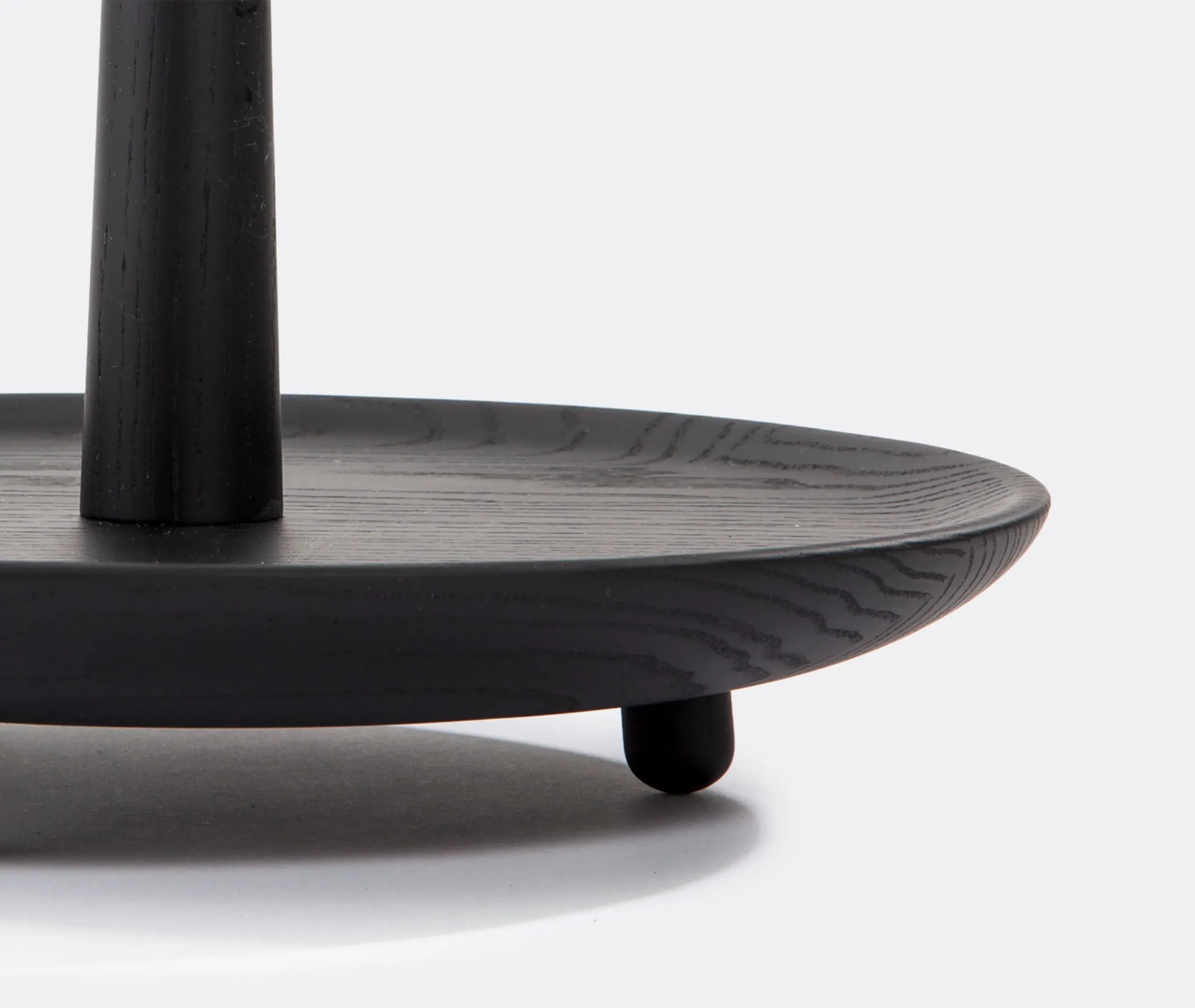 Centrepiece with Handle - Black, Ash Wood