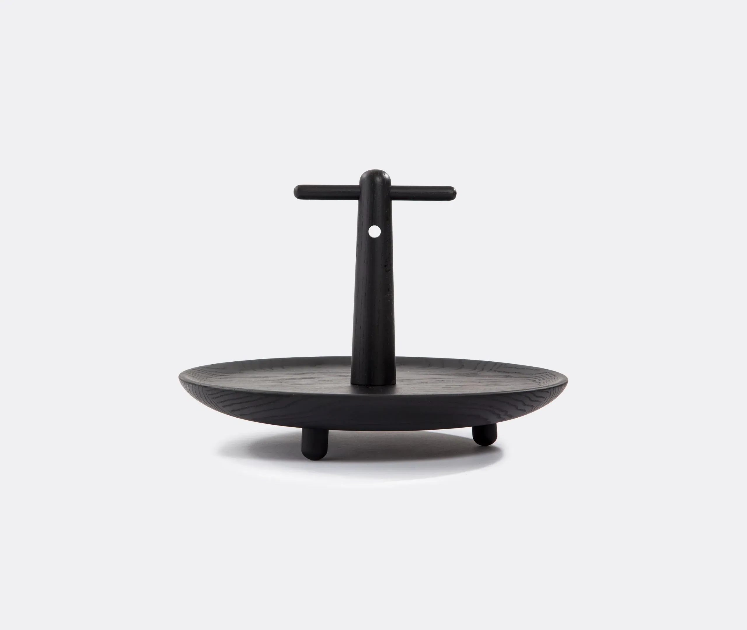 Centrepiece with Handle - Black, Ash Wood image