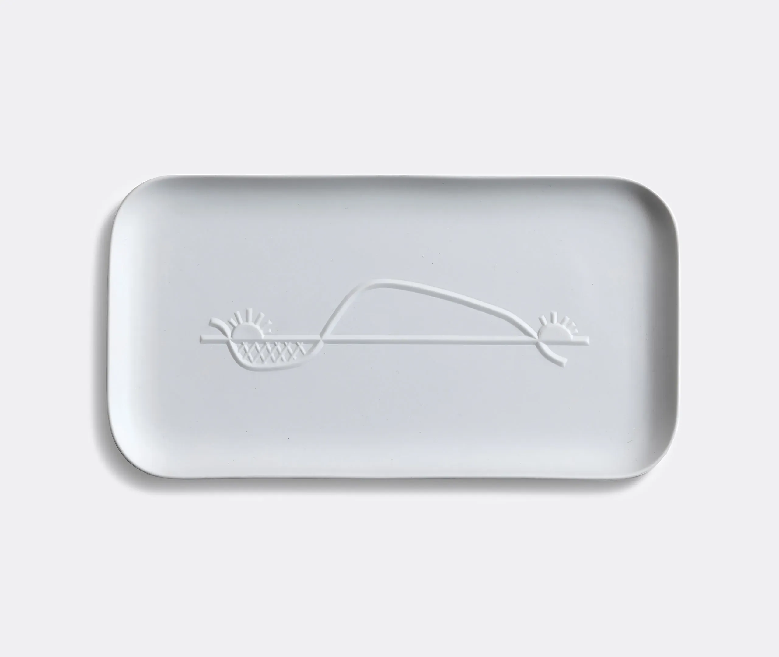 Chandigarh Le Course Du Soleil Rectangular Porcelain Tray - White image