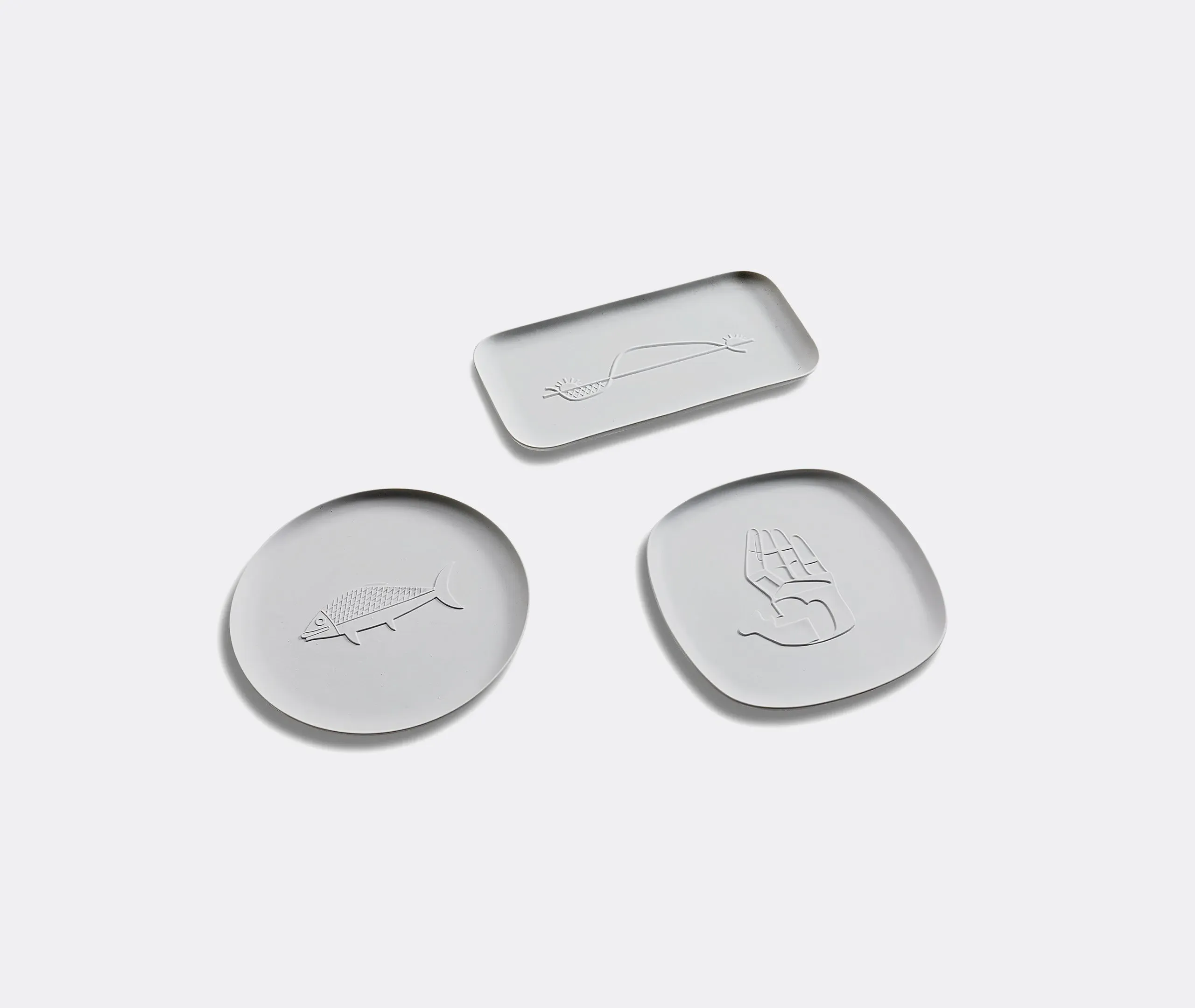 Chandigarh Le Main Ouvert Square Porcelain Tray - White