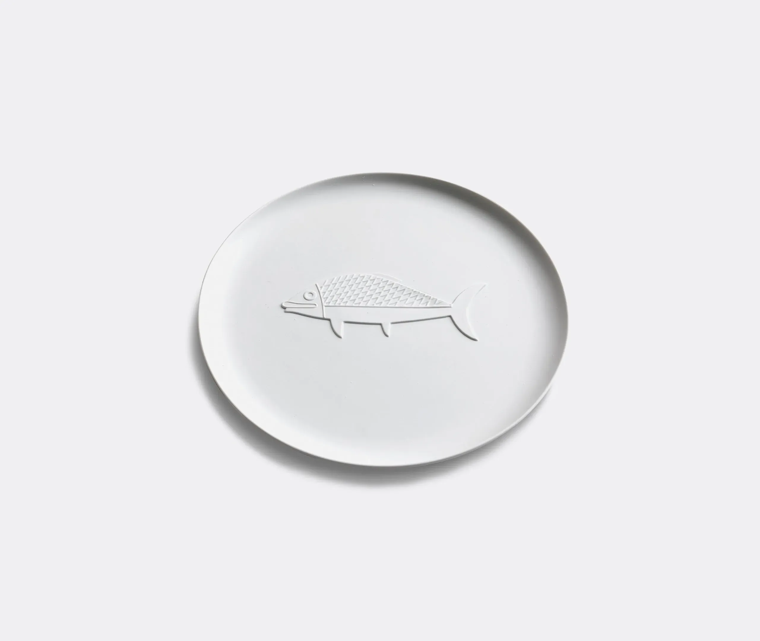 Chandigarh Poisson Round Porcelain Tray - White