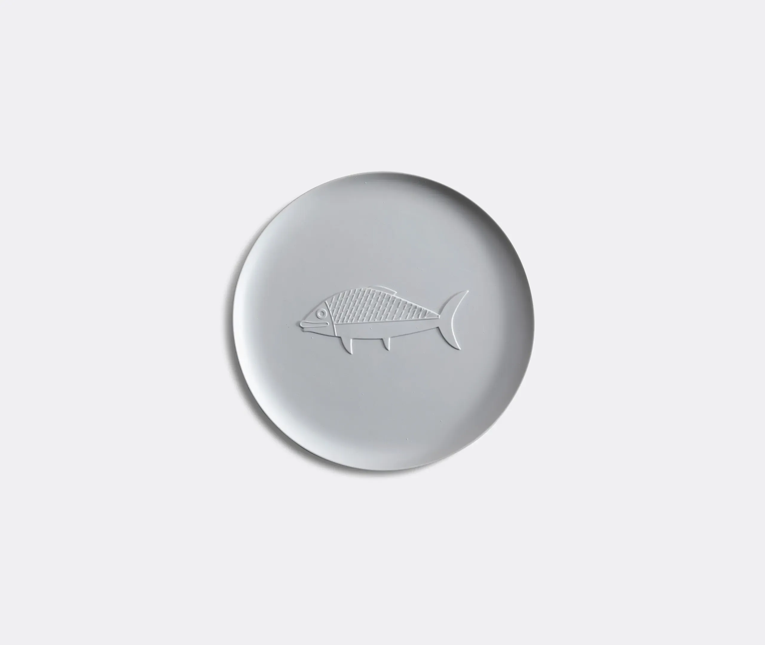 Chandigarh Poisson Round Porcelain Tray - White
