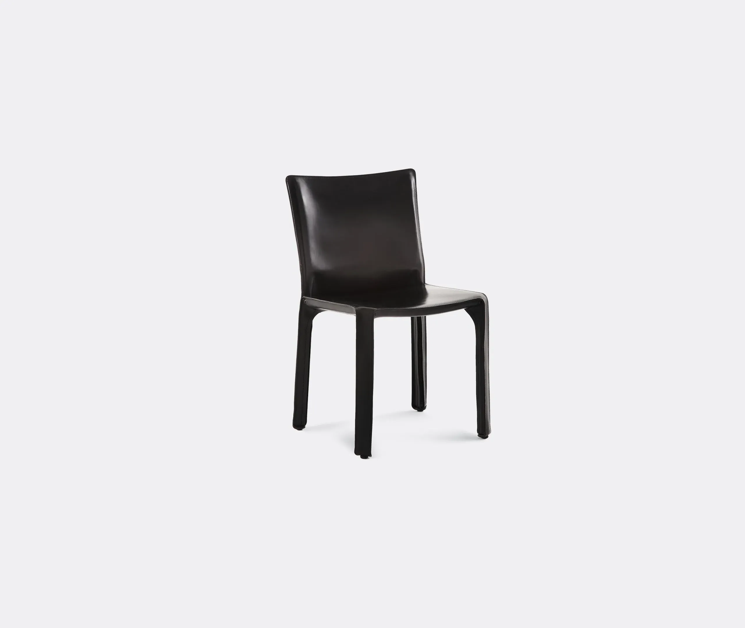 Dining Chair with Zip Fastening - Black, Leather image