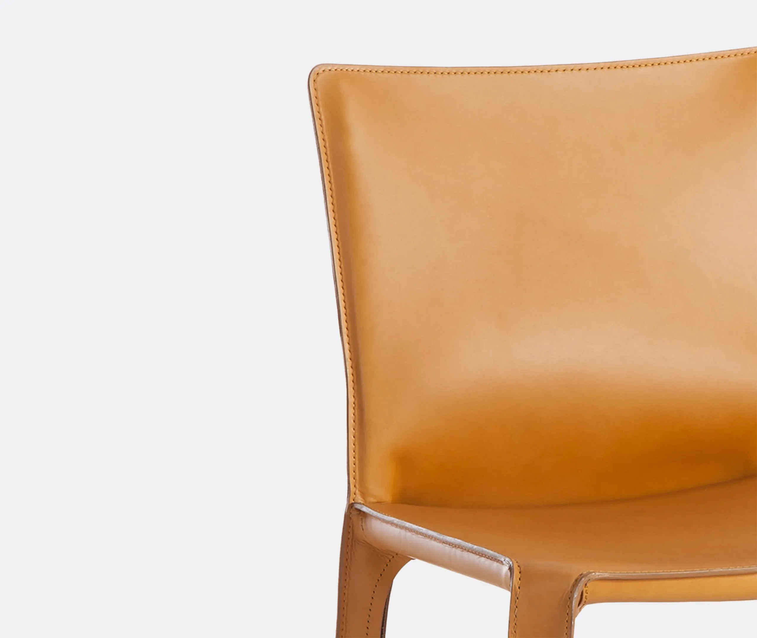 Dining Chair with Zip Fastening - Brown, Leather