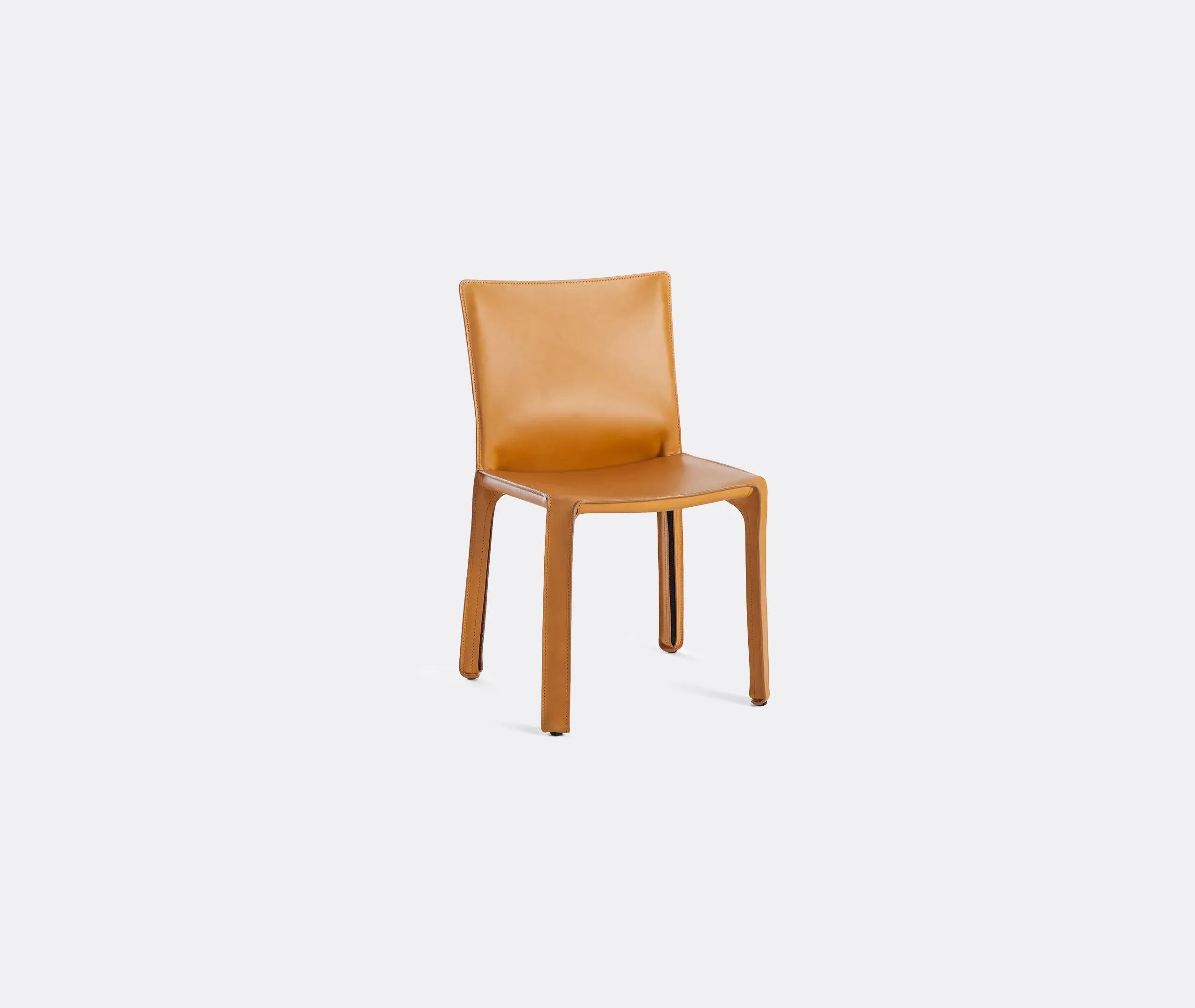 Dining Chair with Zip Fastening - Brown, Leather