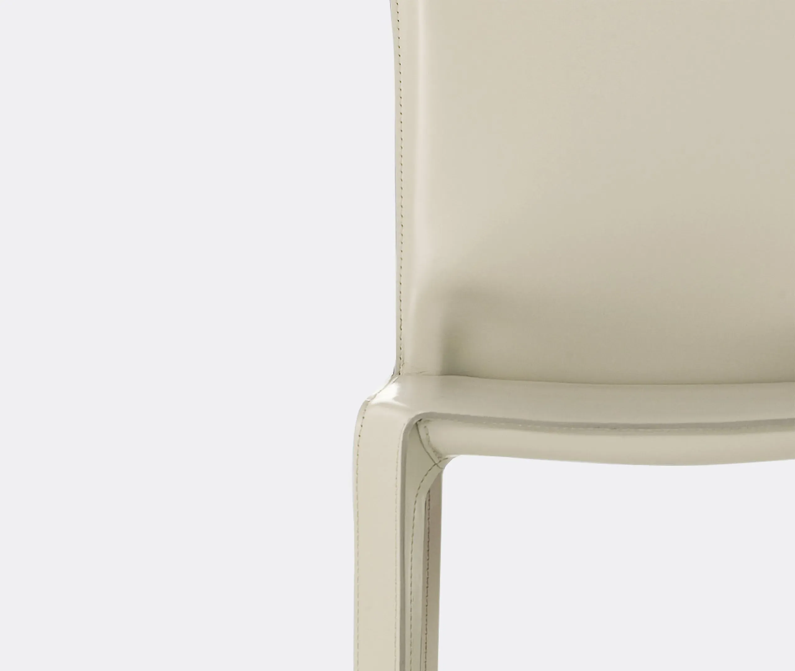 Dining Chair with Zip Fastening - Ivory, Leather