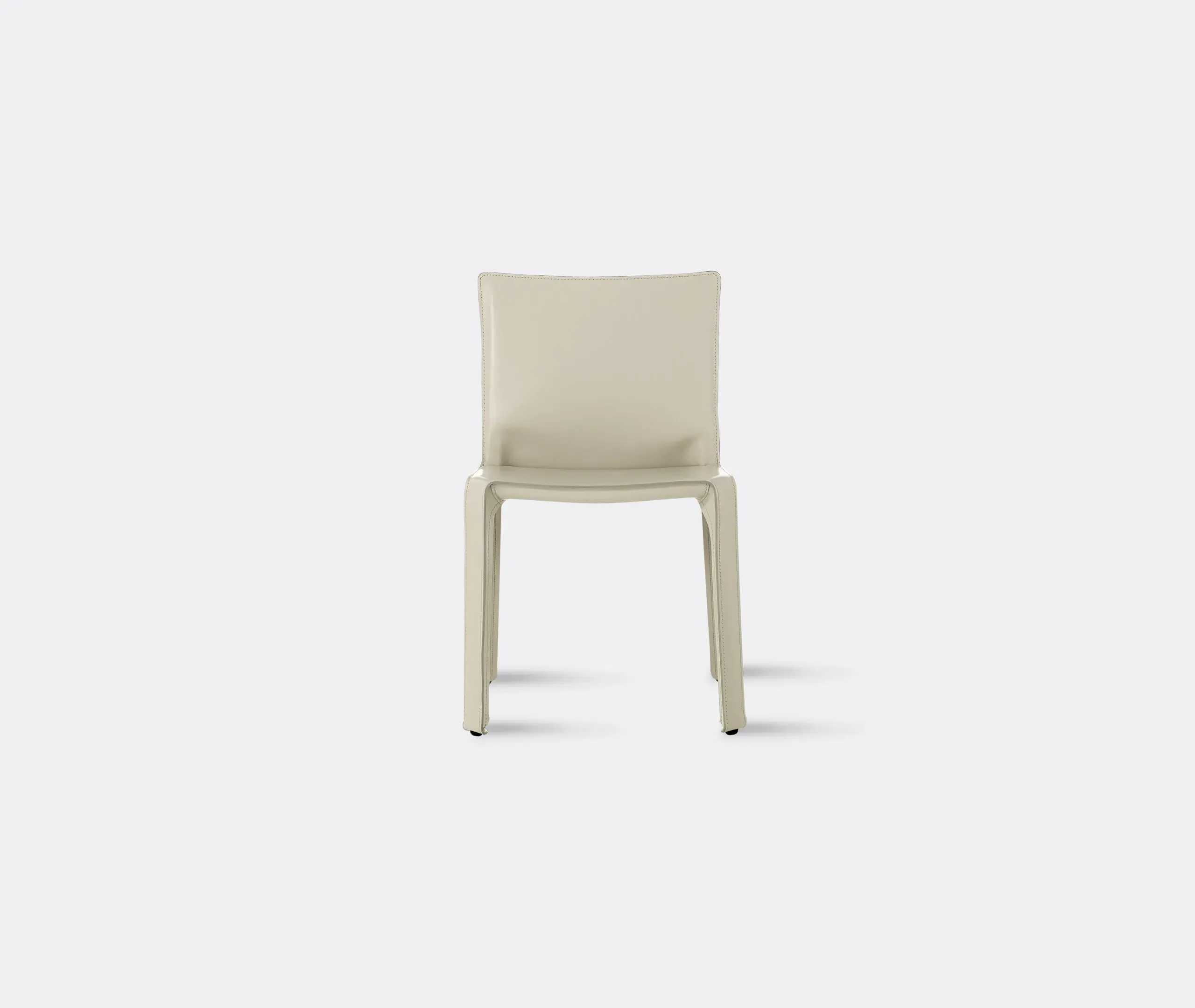 Dining Chair with Zip Fastening - Ivory, Leather