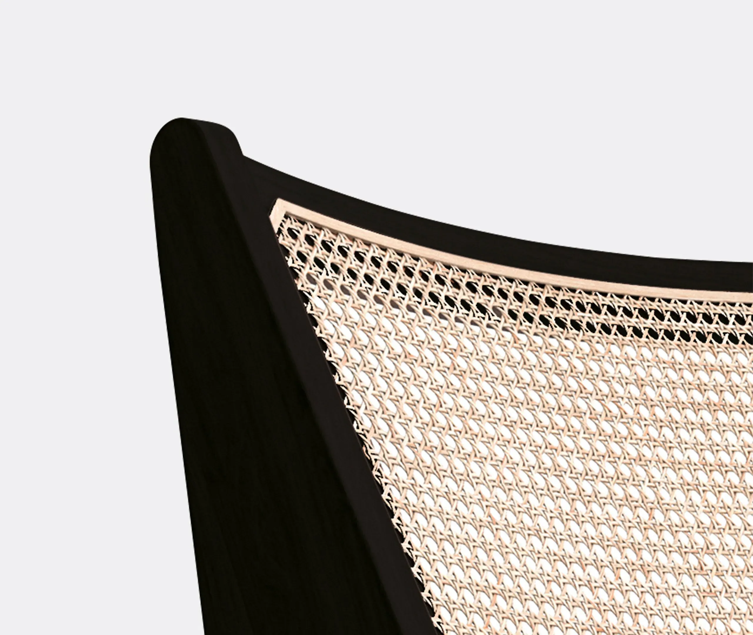Kangaroo Armchair with Cane Weaving - Black, Oak