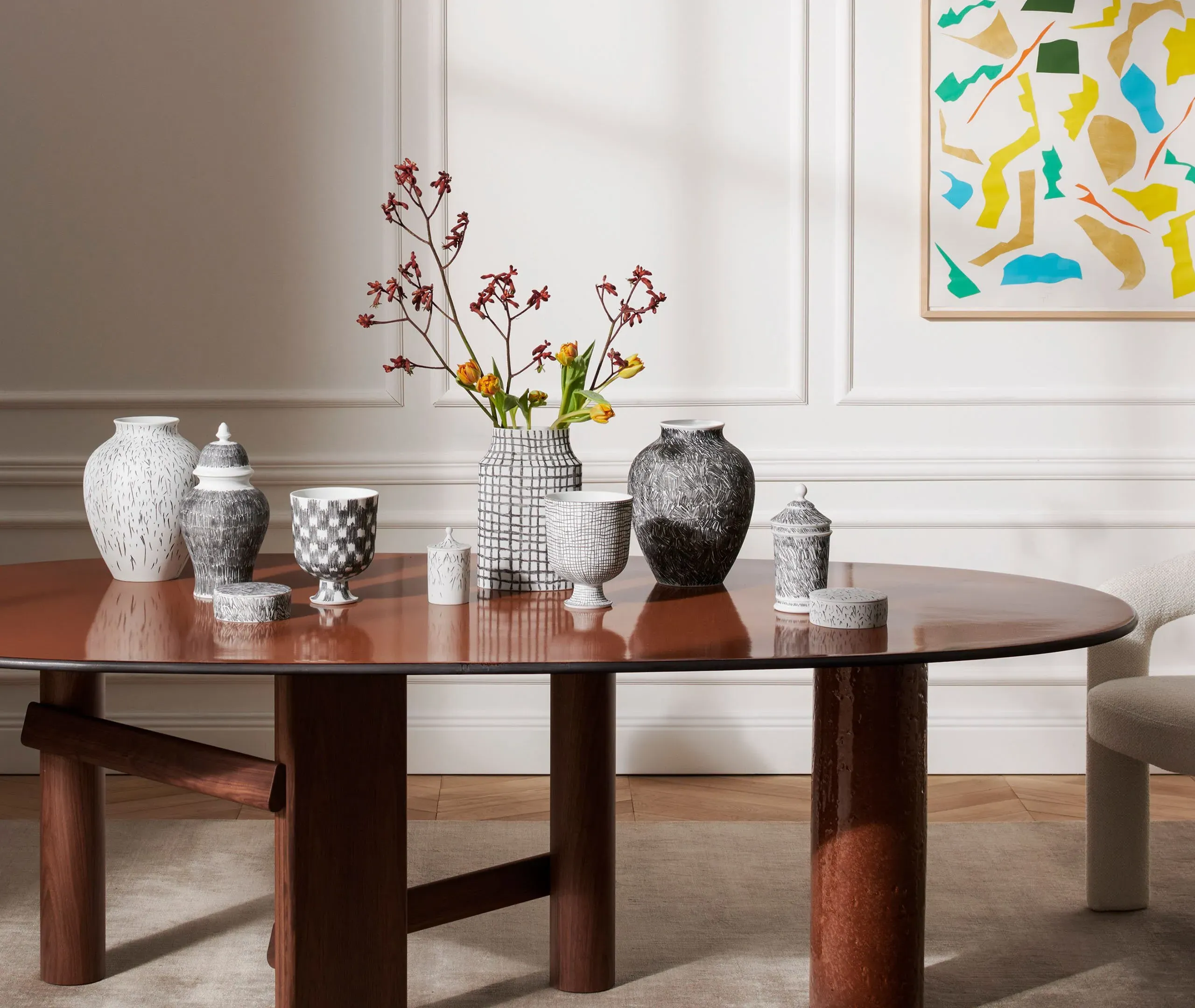 Low Spherical Container - White, Porcelain