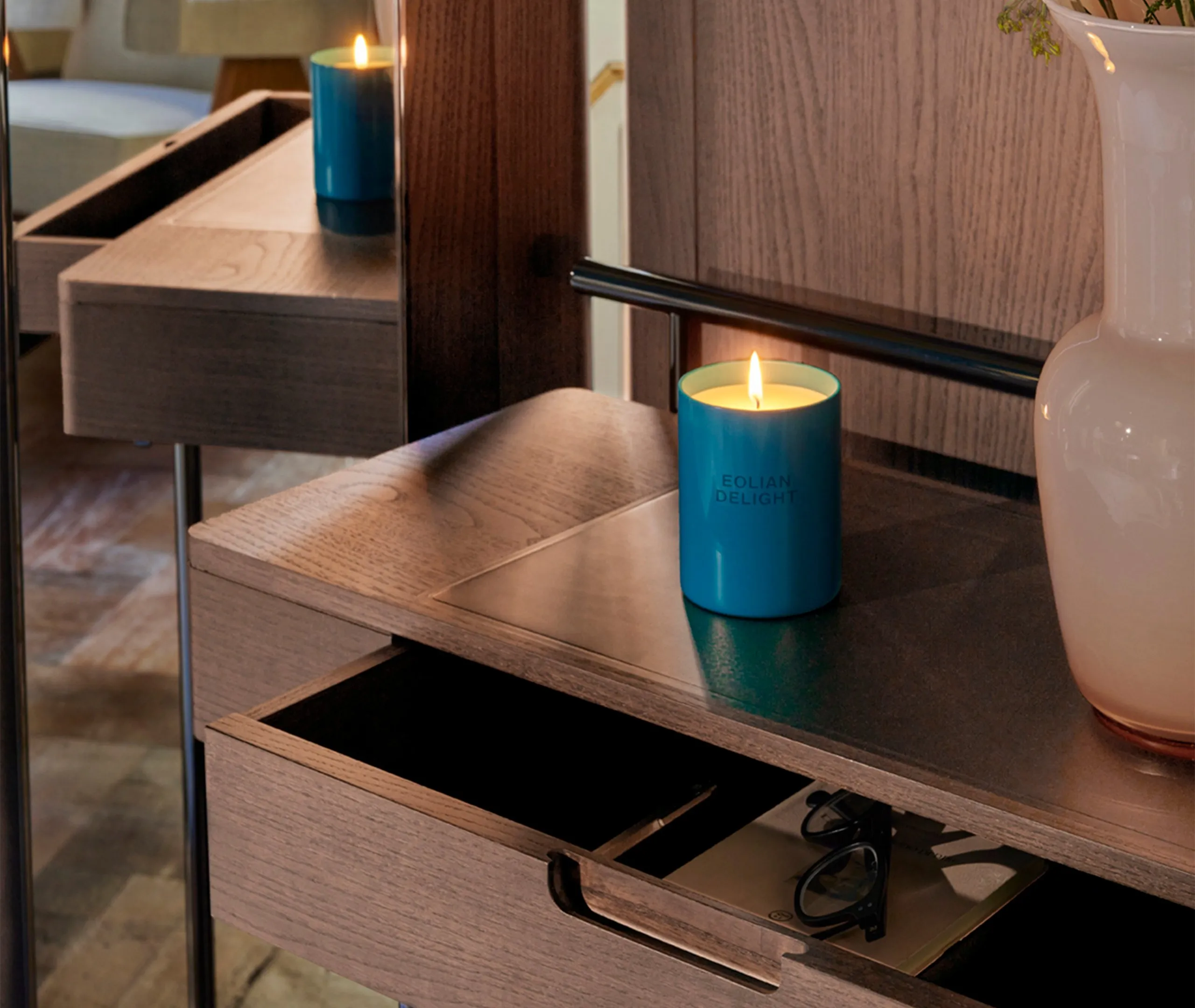 Medium Scented Candle - Light Blue, Glass