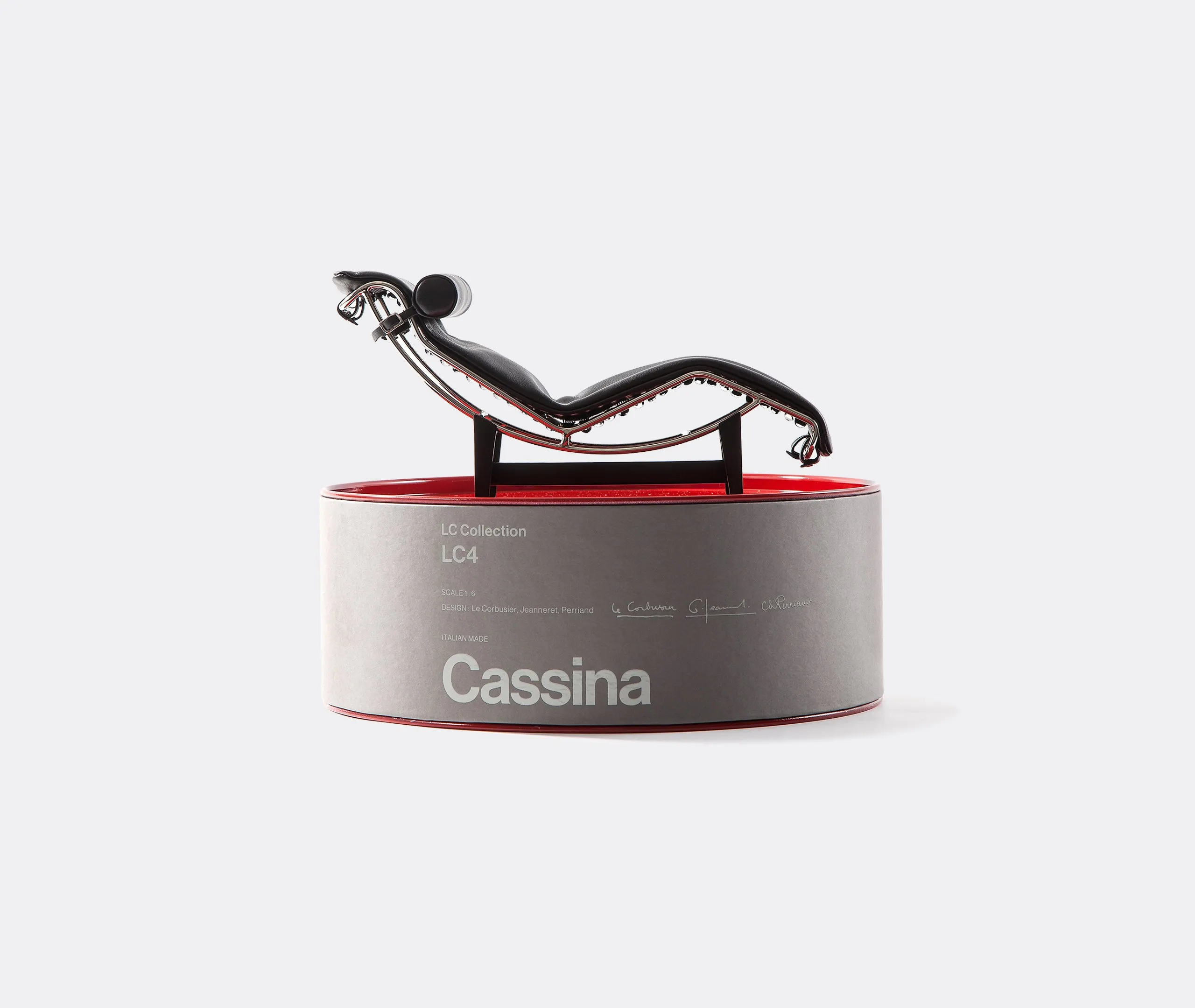 Miniature Chaise Longue Model - Black, Leather