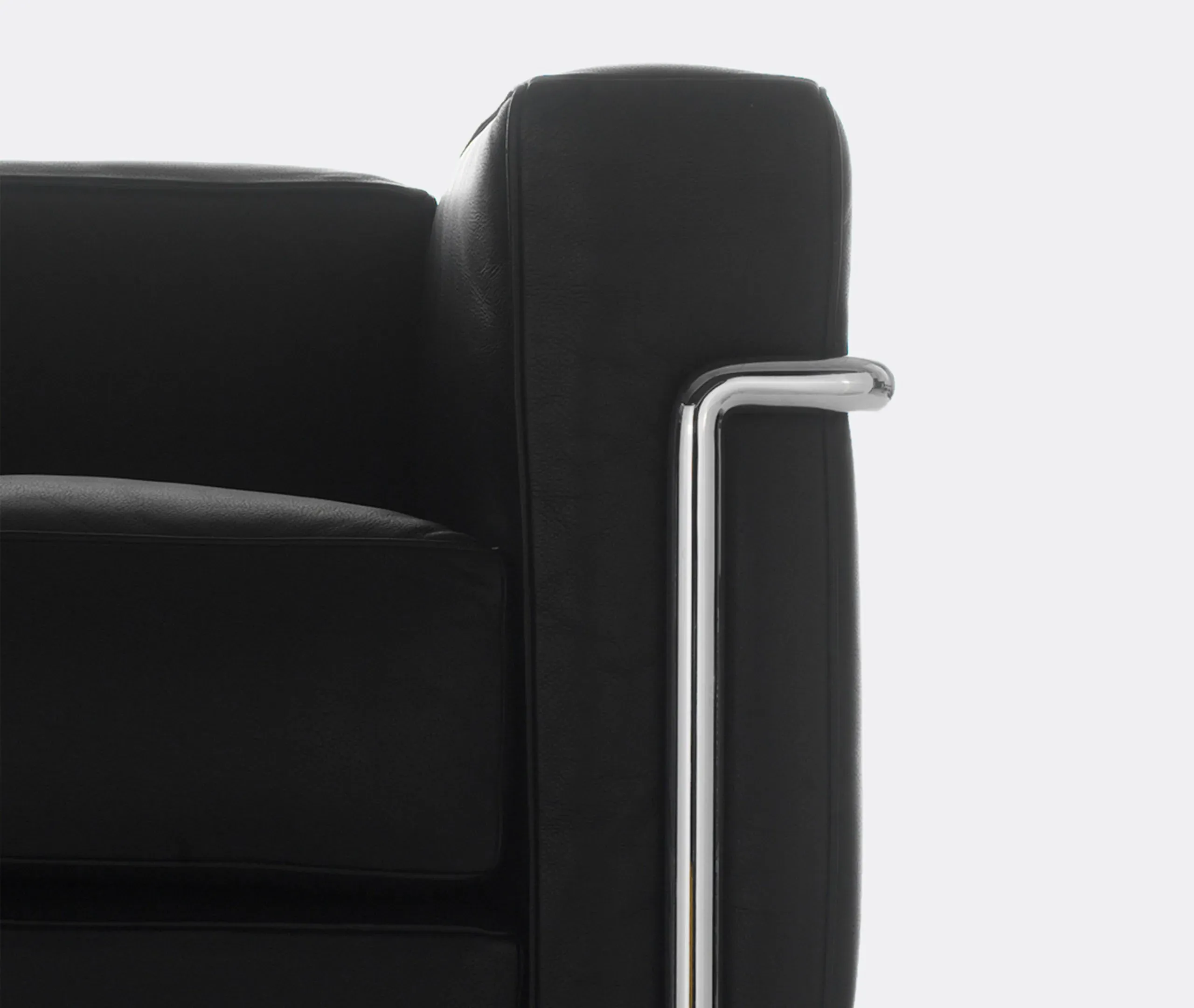Petit Modele Padded Armchair - Black, Leather