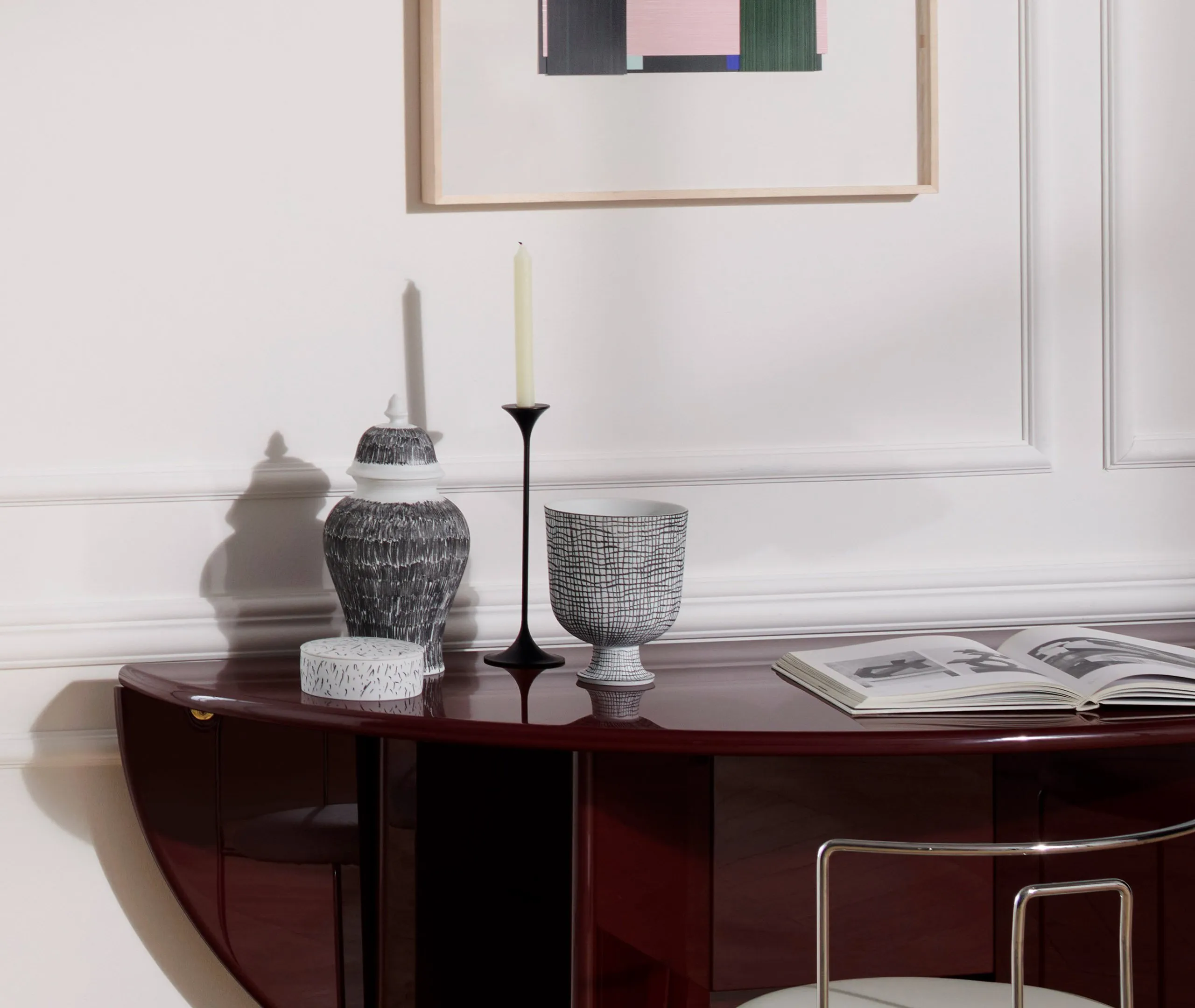 Post Scriptum Circle Container - Black, Porcelain