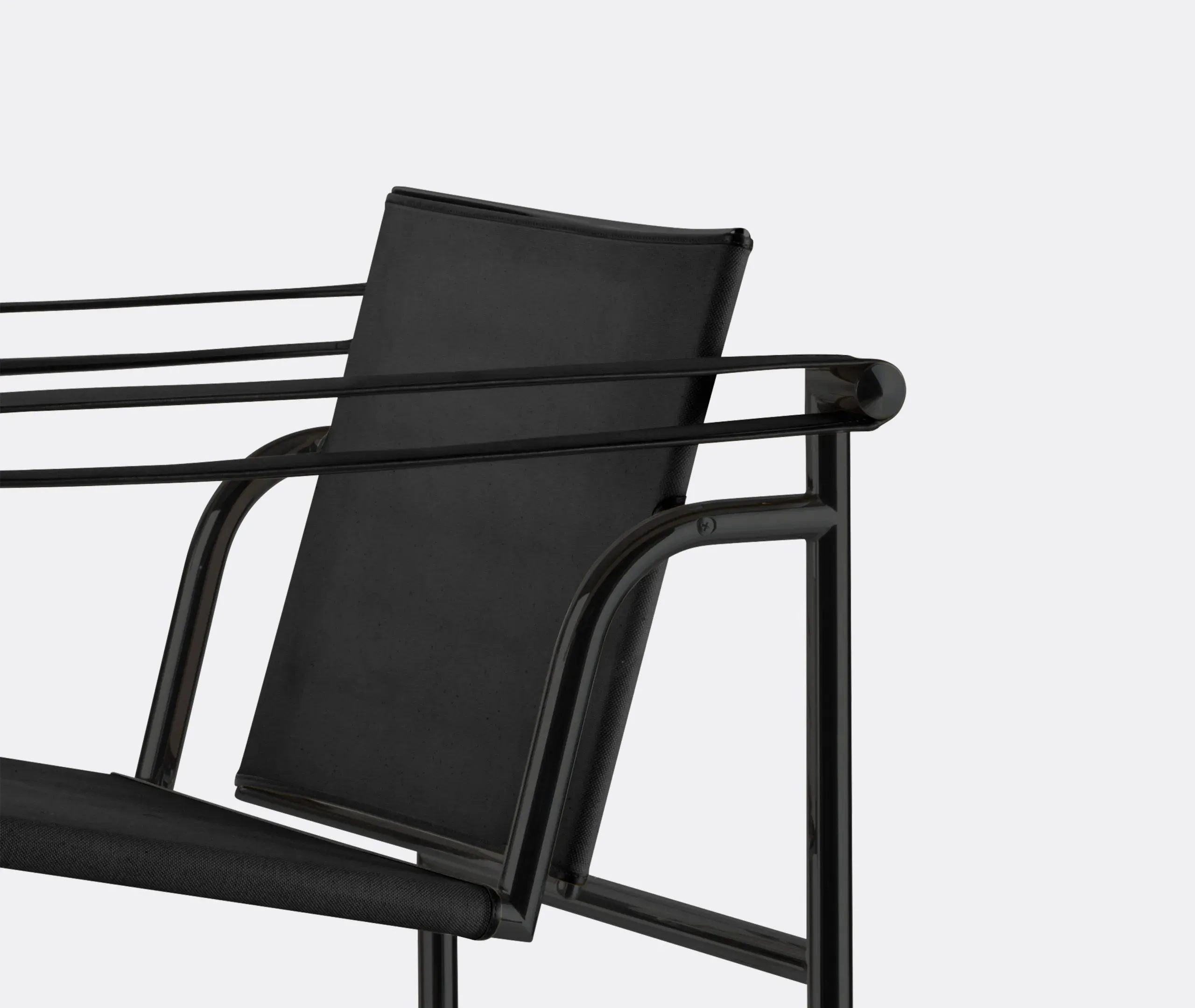 Reclining Armchair with Leather Seat - Black