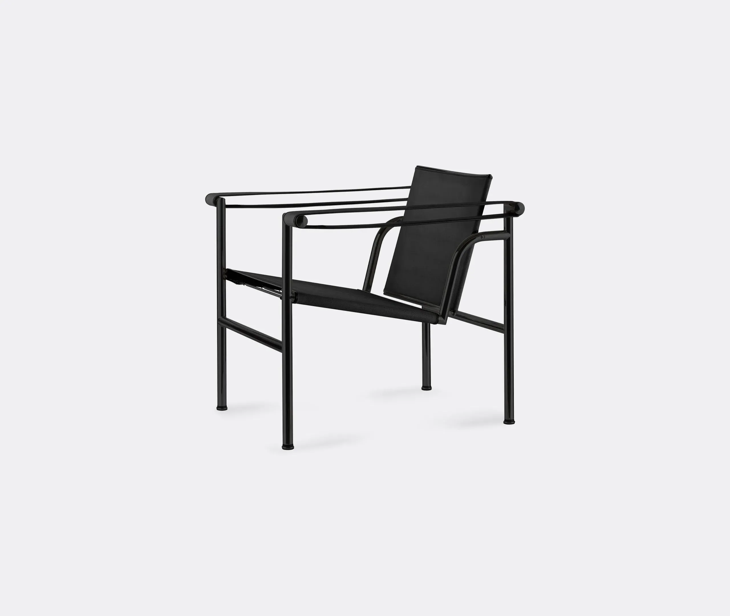 Reclining Armchair with Leather Seat - Black