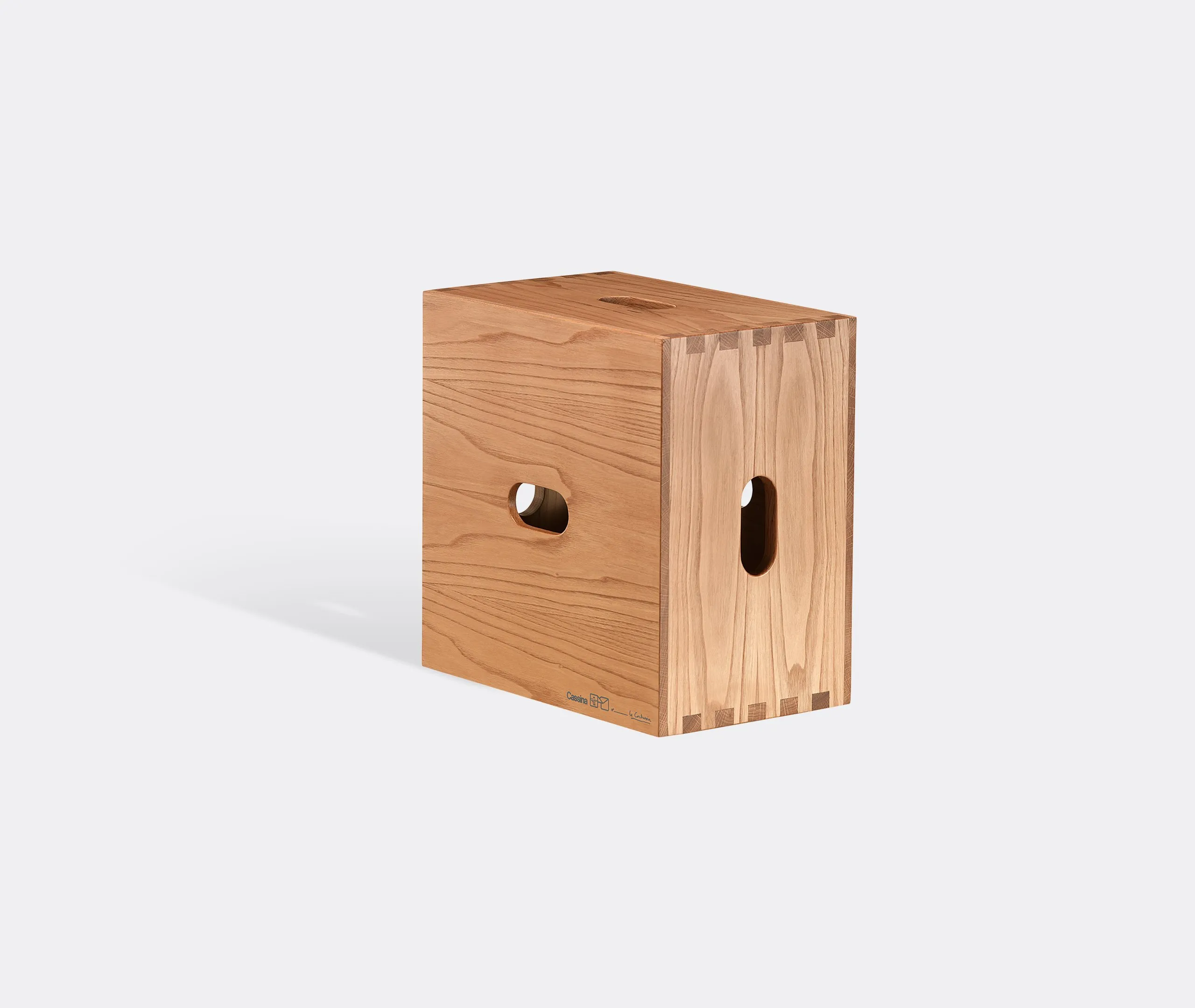 Rectangular Stool with Dovetail Joints - Brown, Chestnut