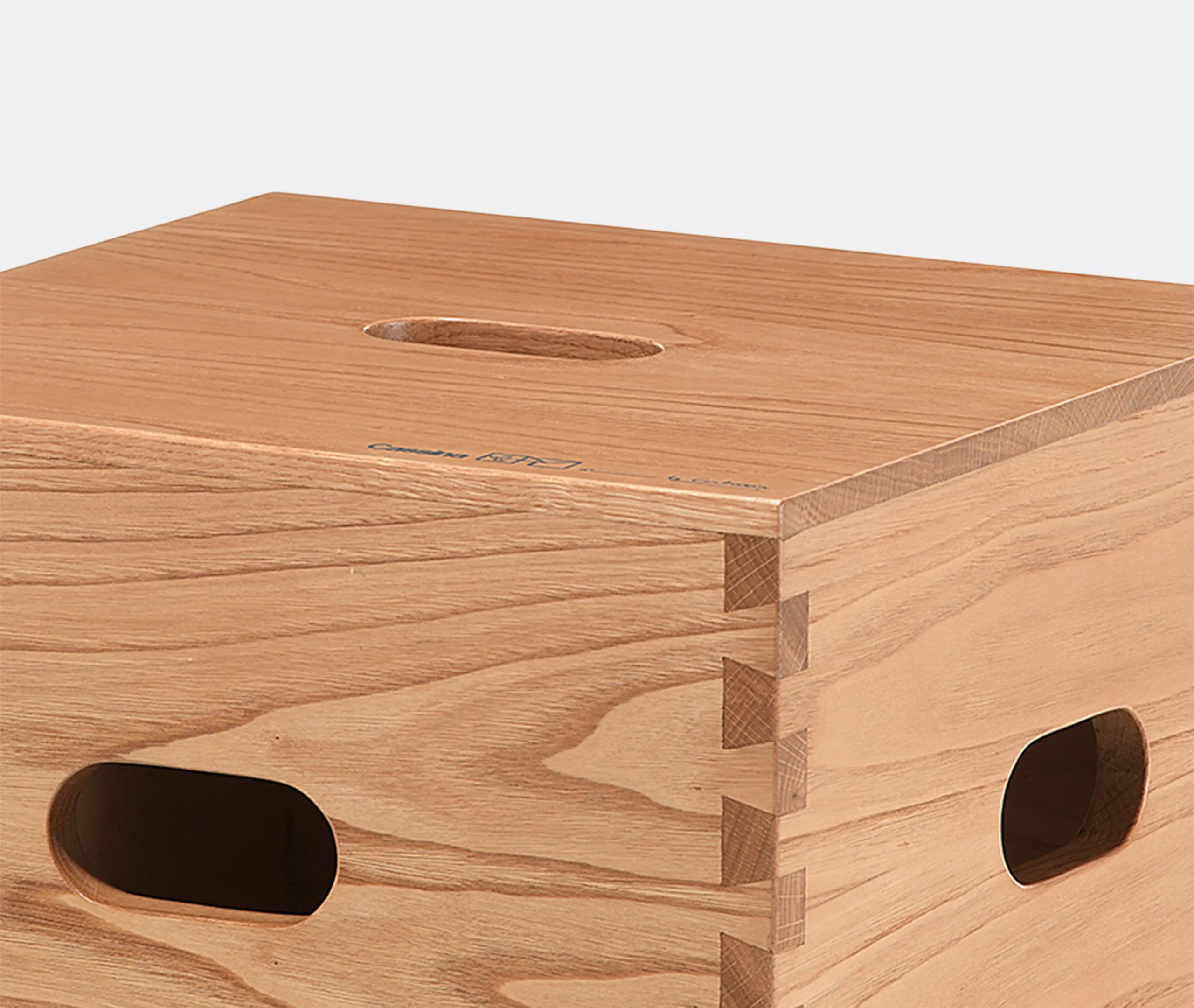Rectangular Stool with Dovetail Joints - Brown, Chestnut