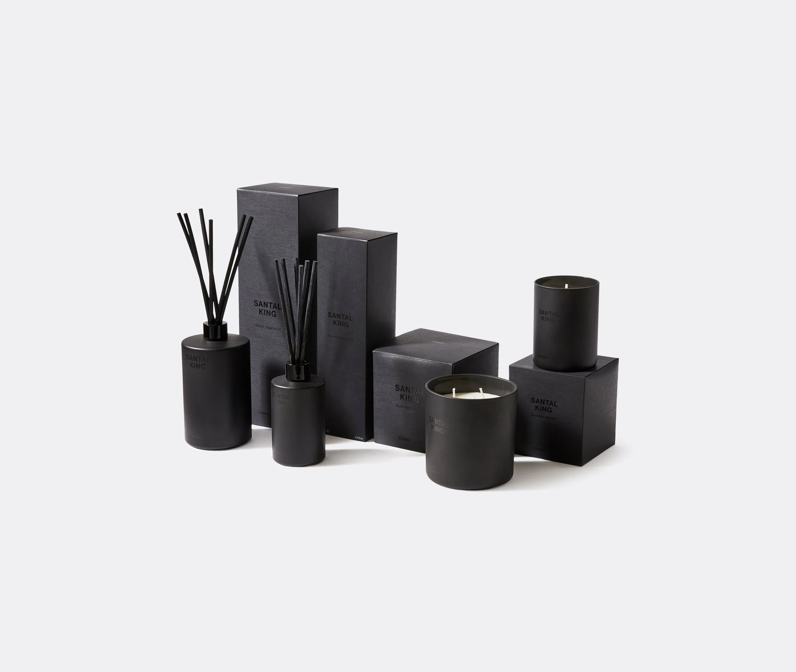 Reed Diffuser with Santal Scent - Black, Glass
